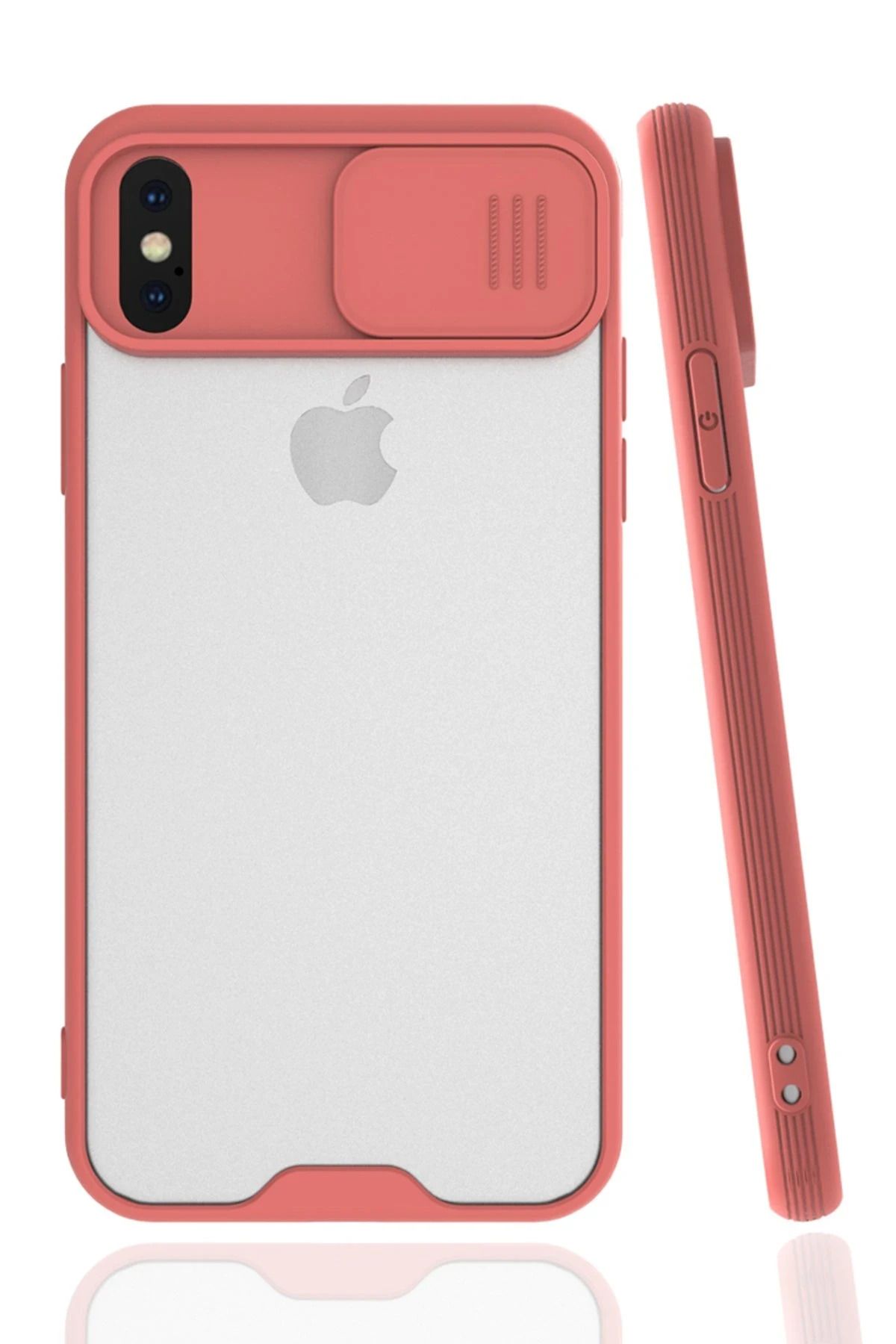 NewFace iPhone X Kılıf Platin Kamera Koruma Silikon - Pembe WLZOR