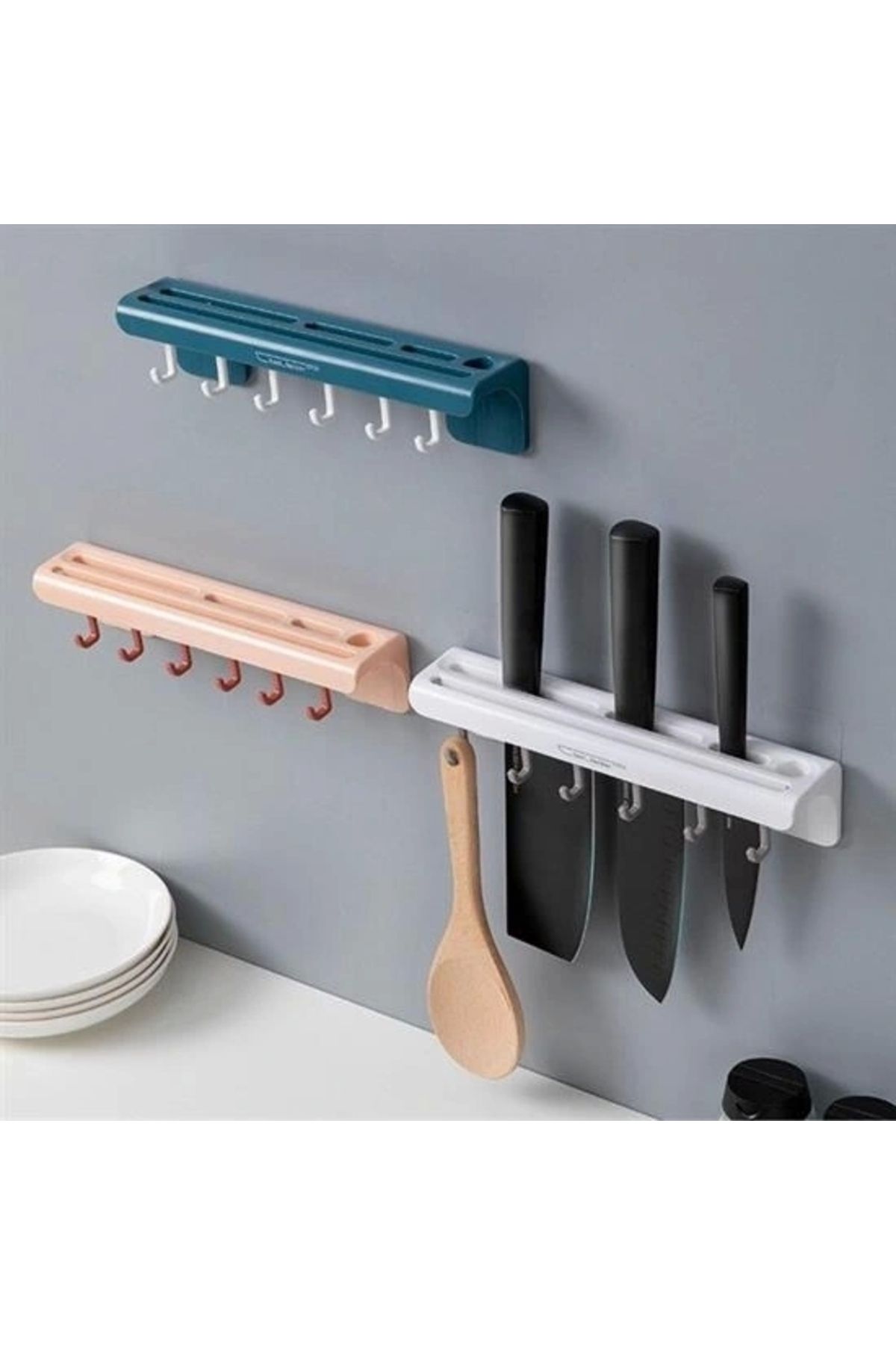 STOREMAX Pratik Çoklu Bıçak Askısı Mutfak Bıçak Düzenleyici Organizer Dayanıklı Bıçaklık (5047)