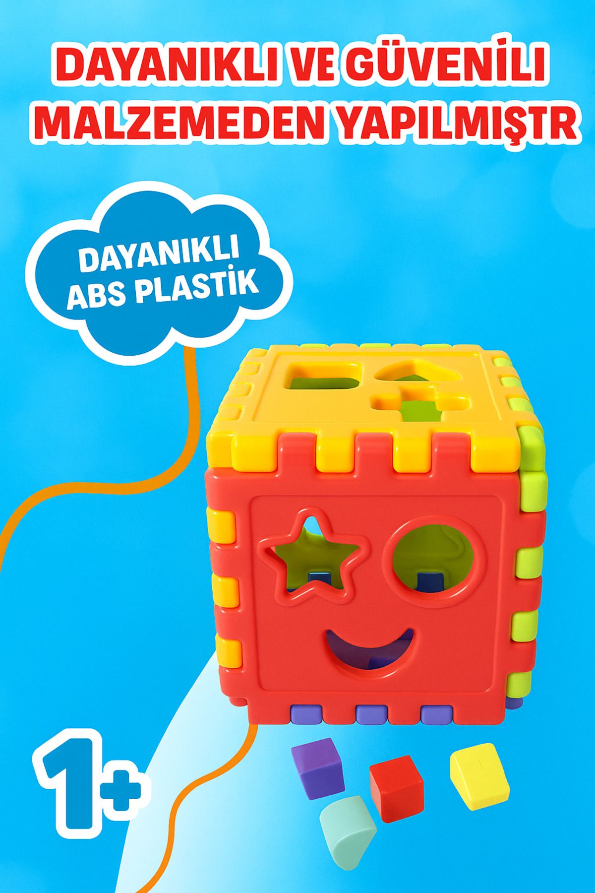 potasyum Renkli Şekil Kutusu Akıllı Küp Şekilli Öğrenme Kutusu Mini Zeka Küpü