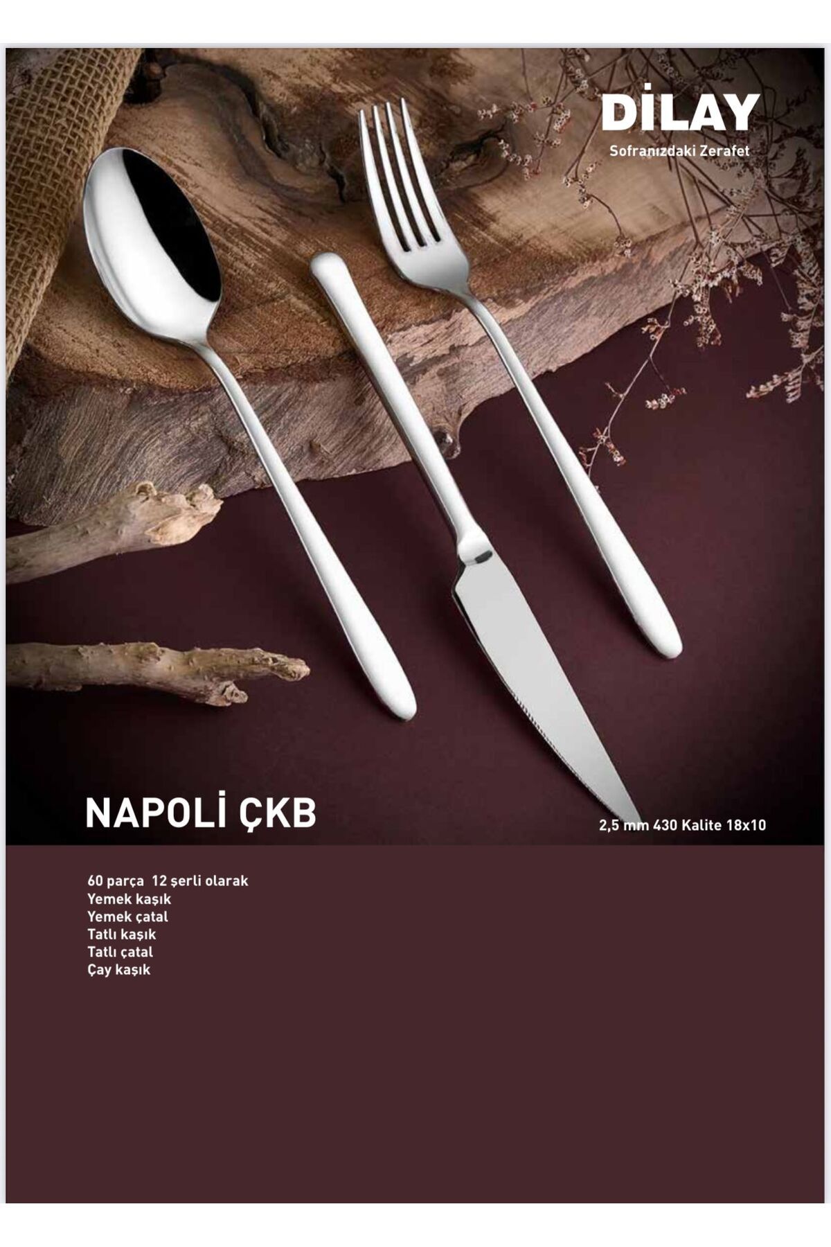 SNL HOME dilay napoli 60 parça çatal kaşık seti