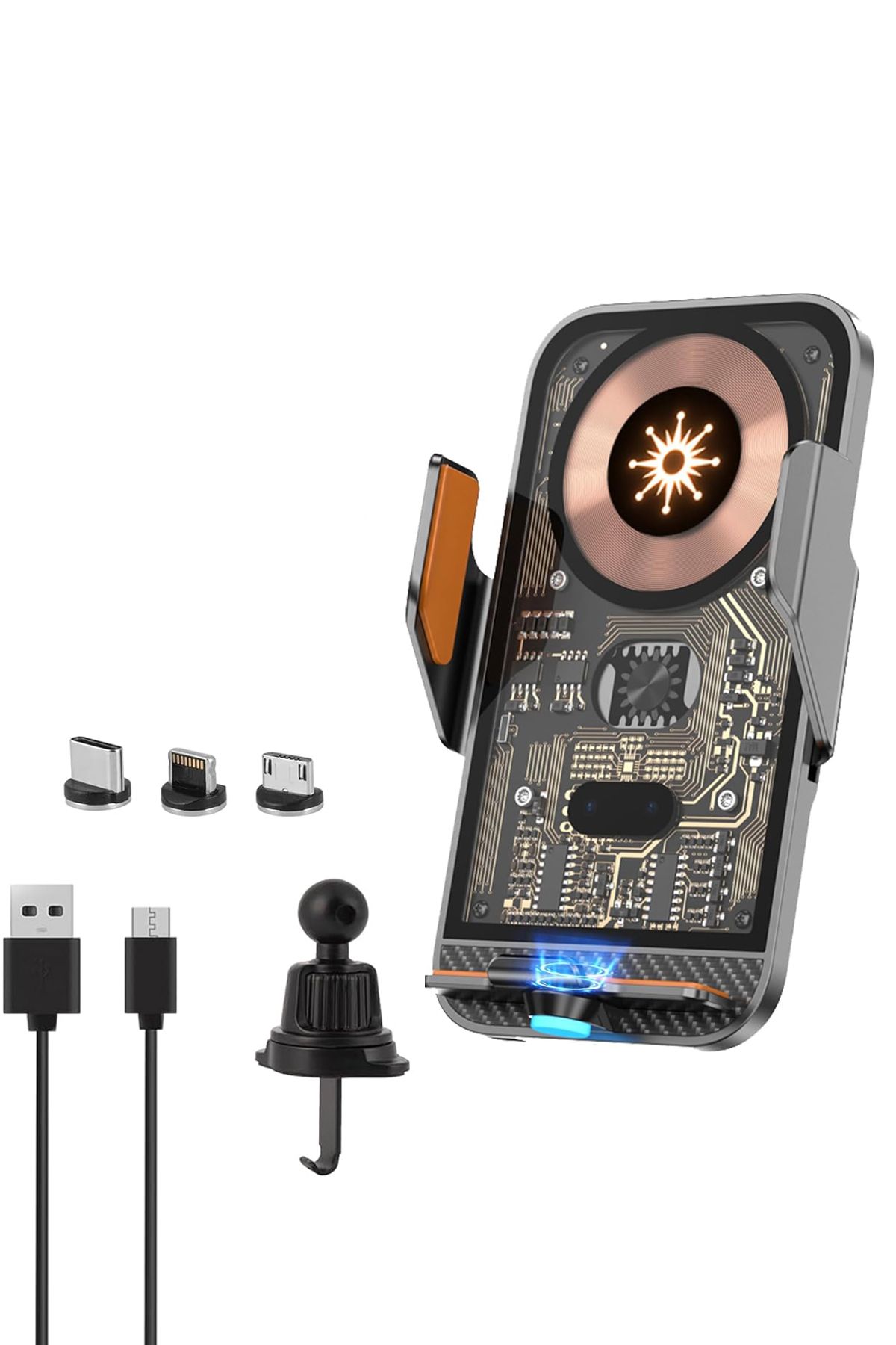 nextbuy Araba Araç İçi Sensörlü Kablosuz Şarj Magsafe Dönerli Şık Tasarım Android İphone Telefon Tutucu