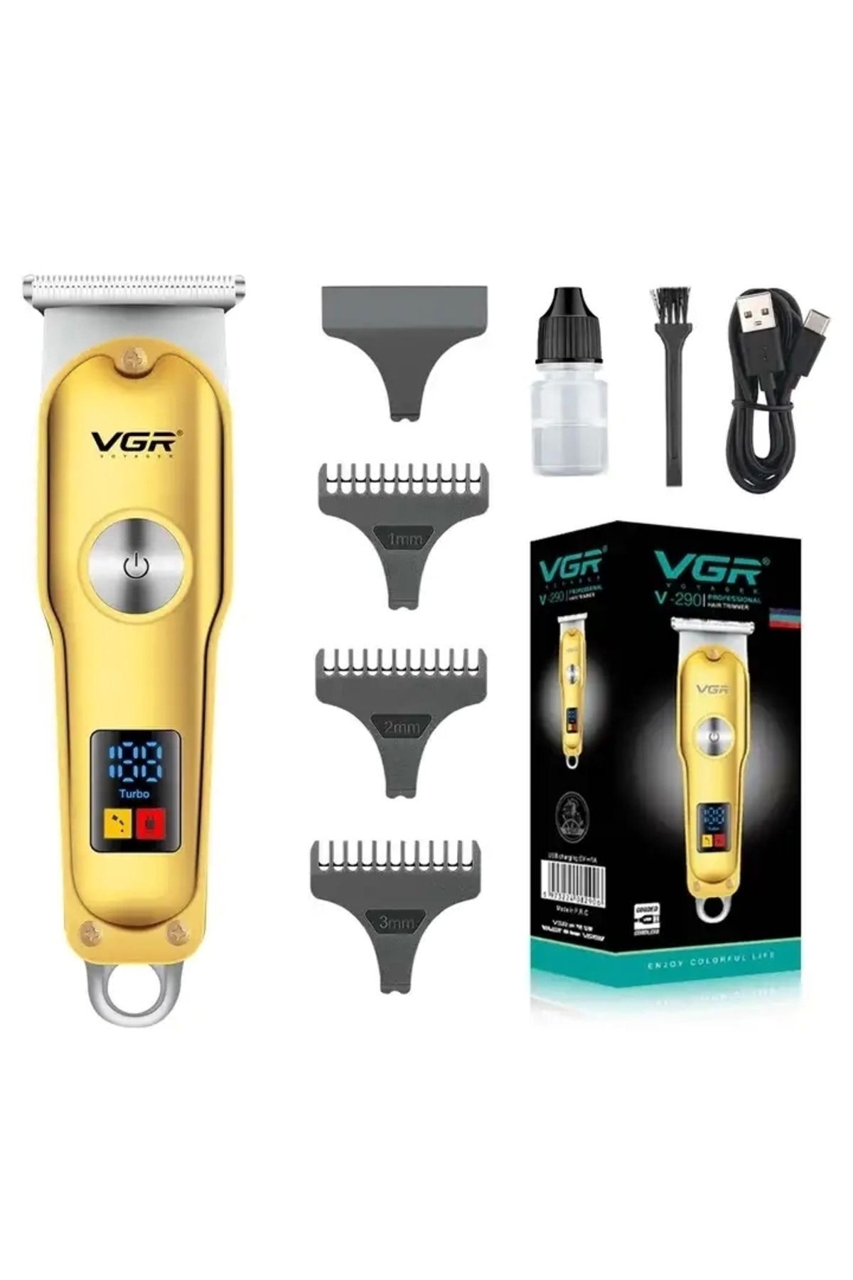 DREAM VEGA Vgr V-290 Altın T Bıçak Sıfır Kesim Lcd Ekran Şarjlı Tıraş Makinesi