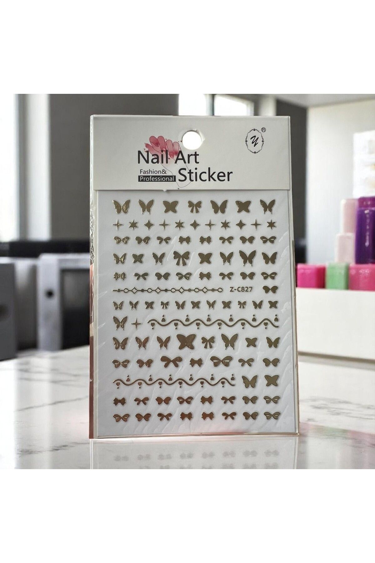 SOSYETEZGAHI 12 Sayfa Sanatsal Karışık Desenli Tırnak Sticker Protez Tırnak Kalıcı Oje 3d Süsleme