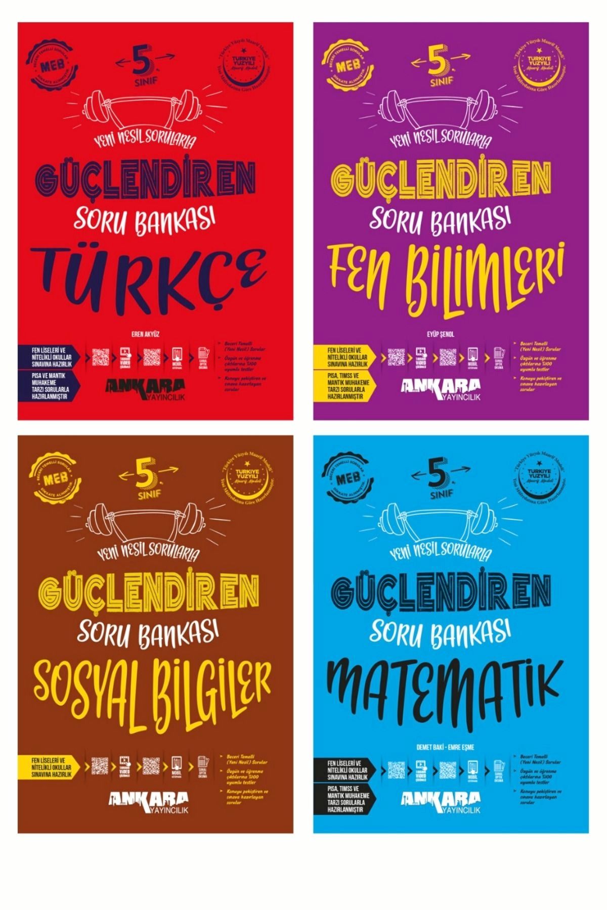 Ankara Kitap Merkezi Ankara yayıncılık 2025 Basım 5 Sınıf Tüm Dersler Güçlendiren Soru Bankası Set 4 Kitap