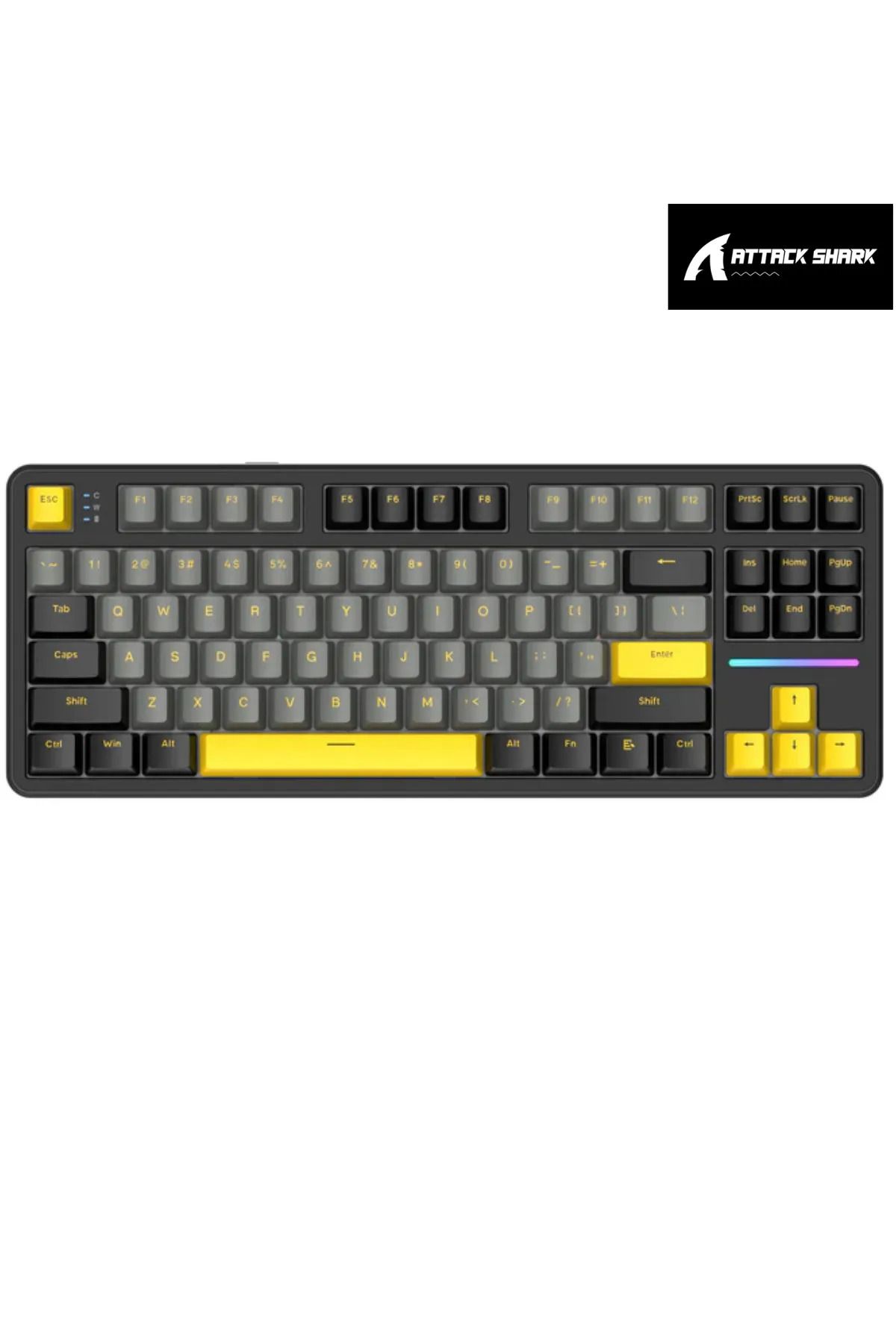 DarkRage AttackShark X87 Star Black RGB App Uygulamalı SBerry Switch TriMode Profesyonel Gaming Oyuncu Klavye
