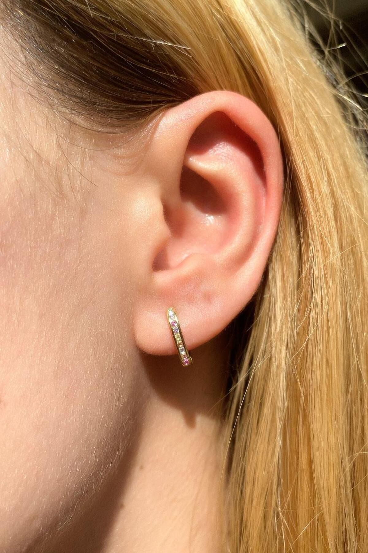 Spossy Silver Jewelry Mini Oval Halka Küpe