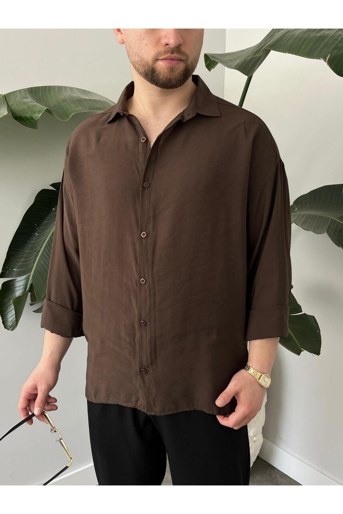HAWKKİNG Erkek Oversize Modal Gömlek