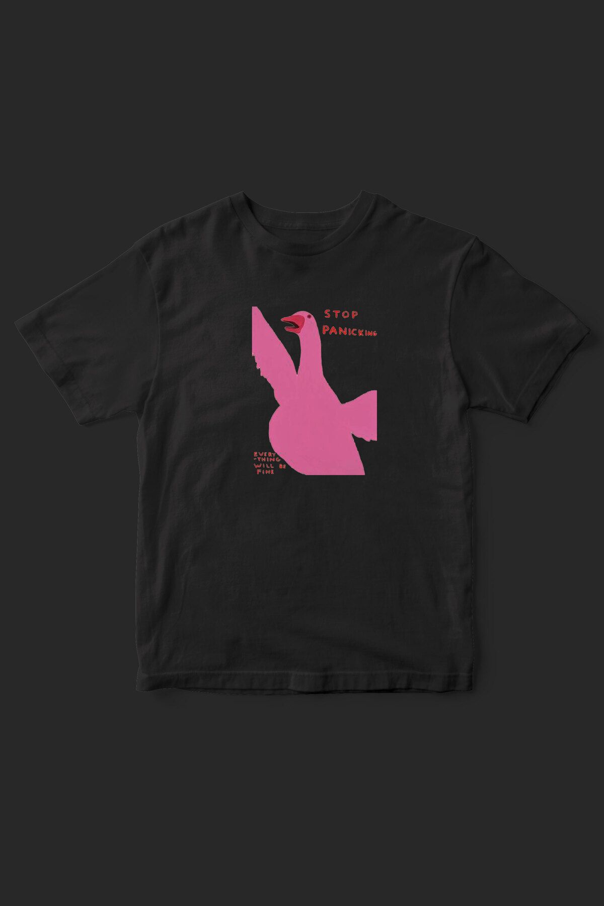 beloved.co stop panicking baskılı t-shirt