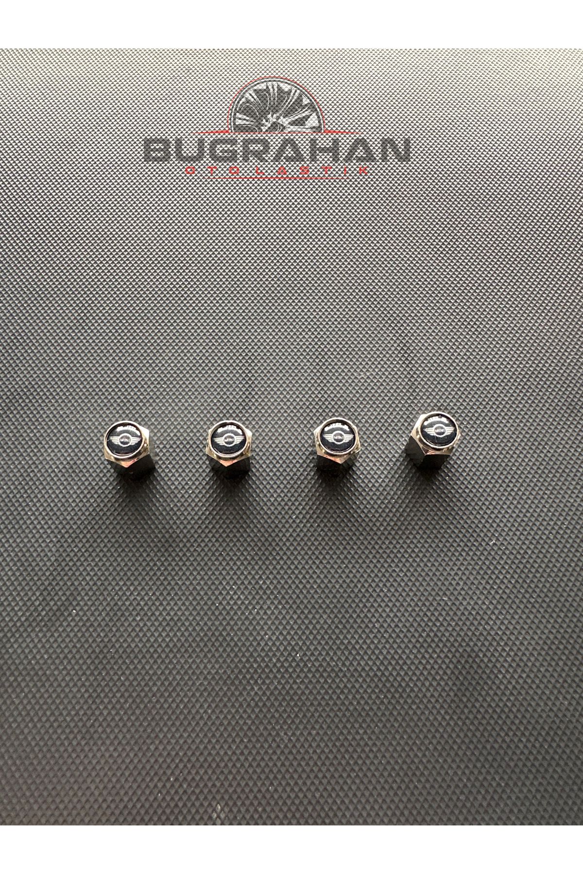 OEM Mini Cooper Logolu Sibop Kapağı Tüm Araçlara Uyumlu A Kalite Alüminyum Sibop Kapağı 4 Adet