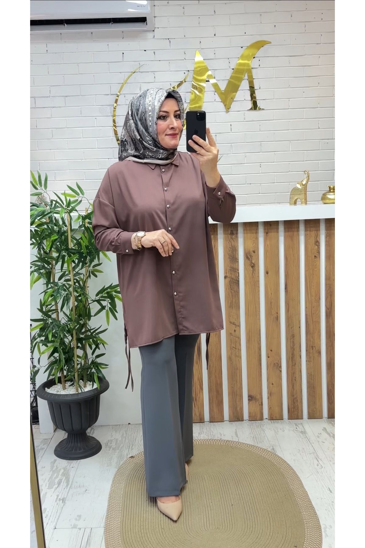 Meryemce Butik OVERSİZE YANİ BAĞCIKLI TUNİK (38-48 beden arası uyumlu)
