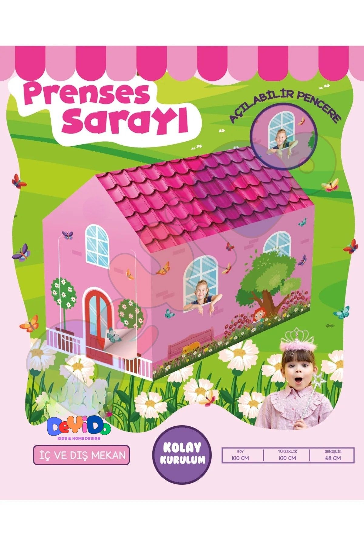 FİNCANLAR Prenses Sarayı Oyun Çadırı Barbi Evi Prenses Şato Çadır Evcilik Oyun Evi