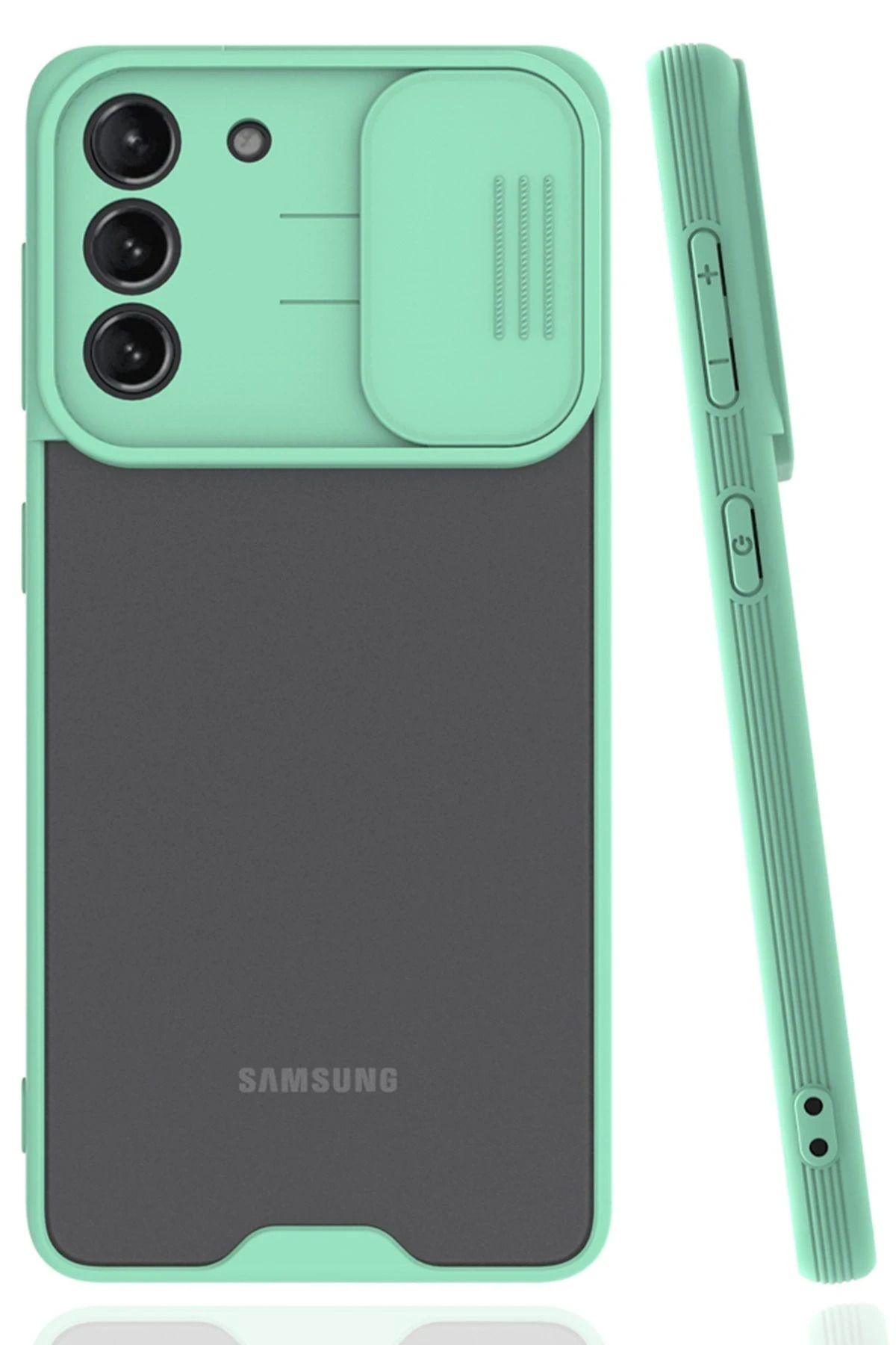 NewFace Samsung Galaxy S21 Kılıf Platin Kamera Koruma Silikon - Açık Yeşil WLZOR