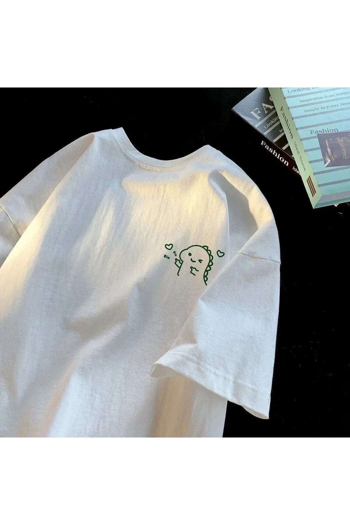 FeaR LeeS Dinozor Kalp Oversize T-shirt