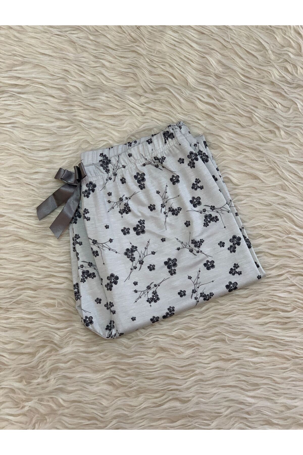 OMODAM Kadın Viskon Pamuk Rahat Kumaş Desenli Pijama Altı