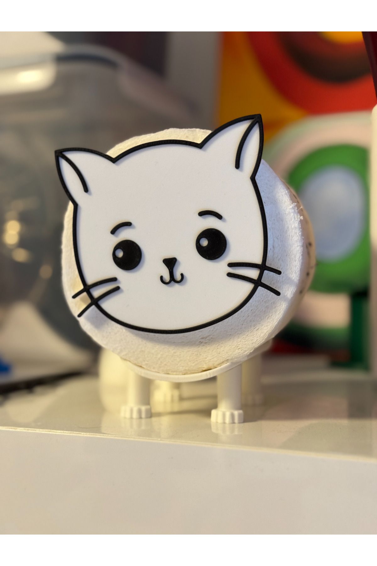GİT3D kedi tuvalet kağıdı tutucu banyo dekoru
