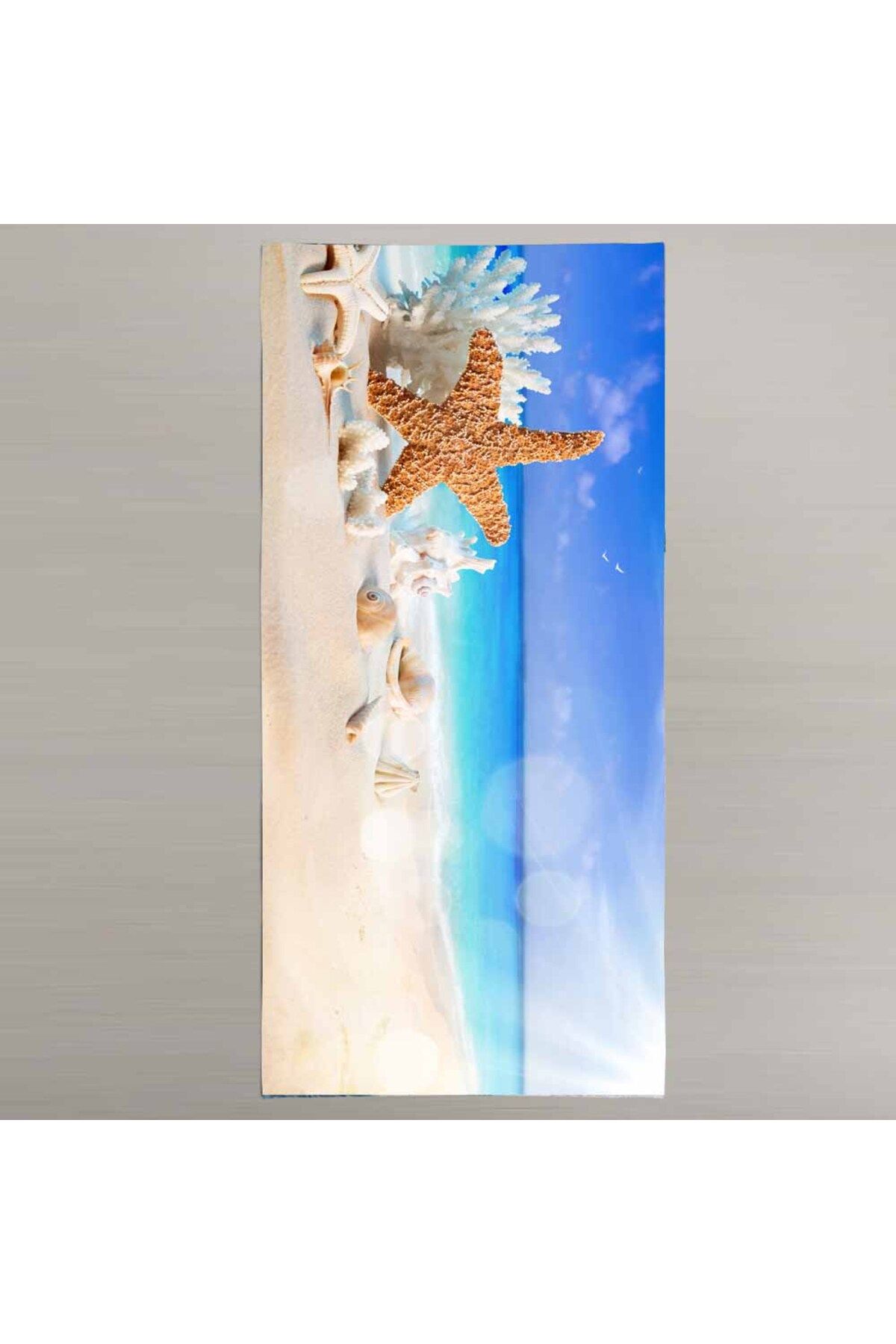 Fabeteks Deniz Yıldızı ve Kabuklar Plaj Havlusu 75x150