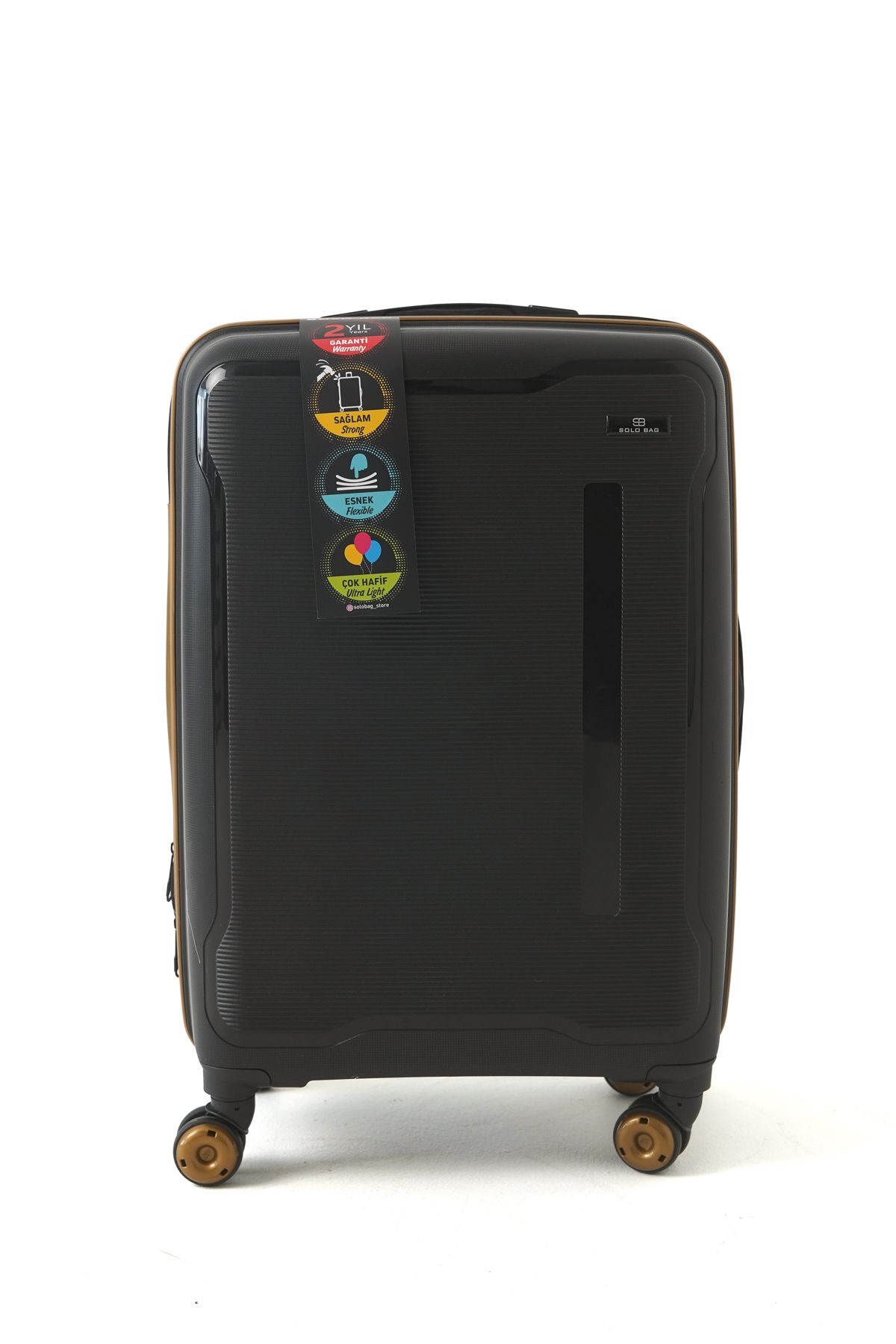 Solo Bag Orta Boy Polipropilen Kırılmaz Pp Silikon Valiz 65 cm