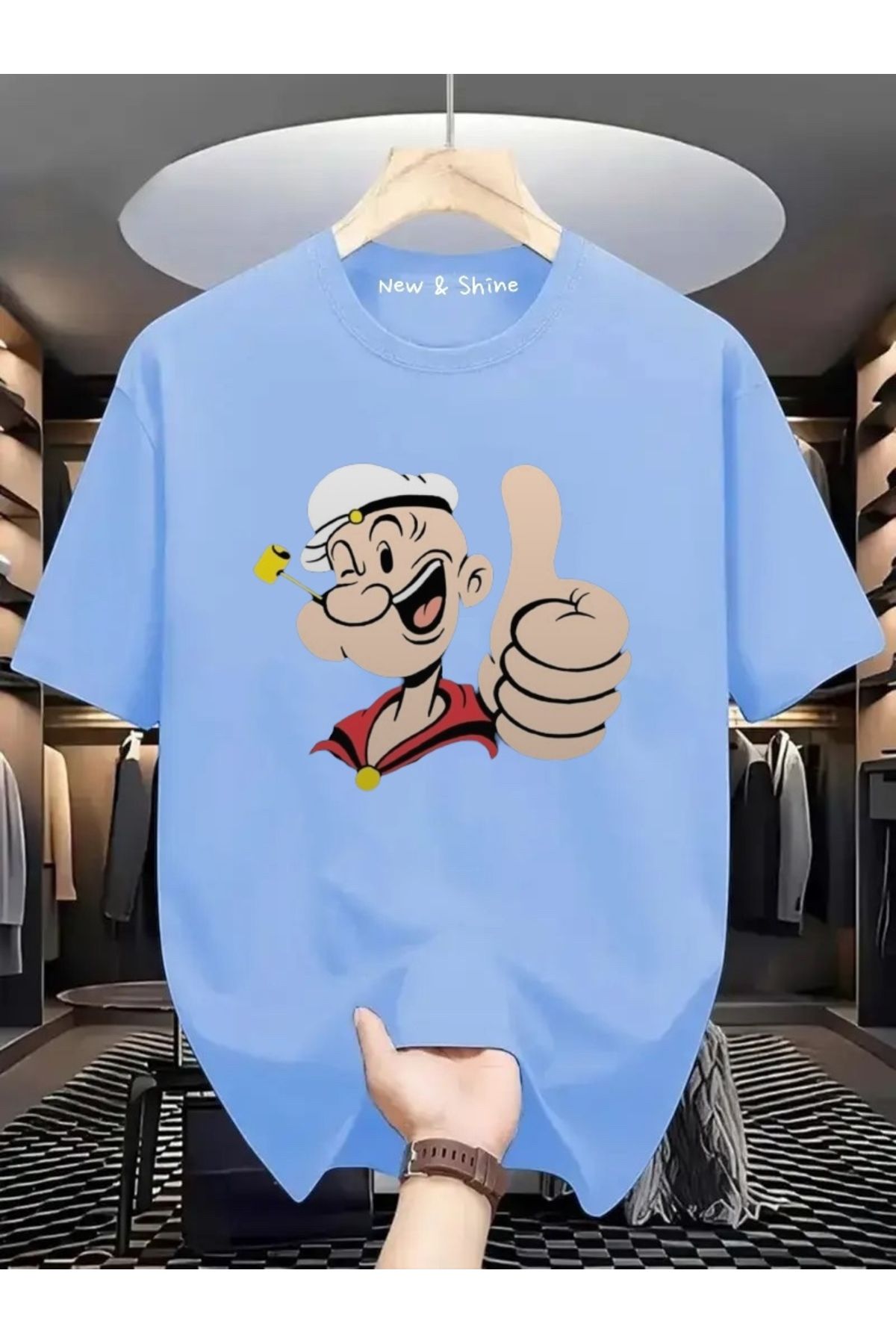 New Shine Temel Reis Baskılı Oversize T-Shirt