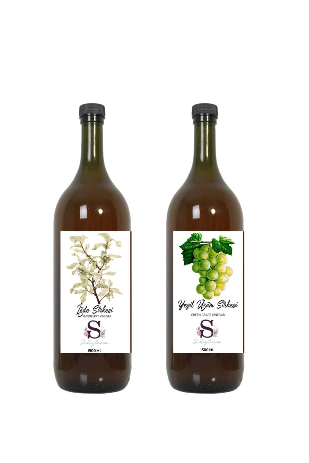 Süheylaana Doğal İğde Sirkesi 1500 Ml - Doğal Yeşil Üzüm Sirkesi 1500 Ml