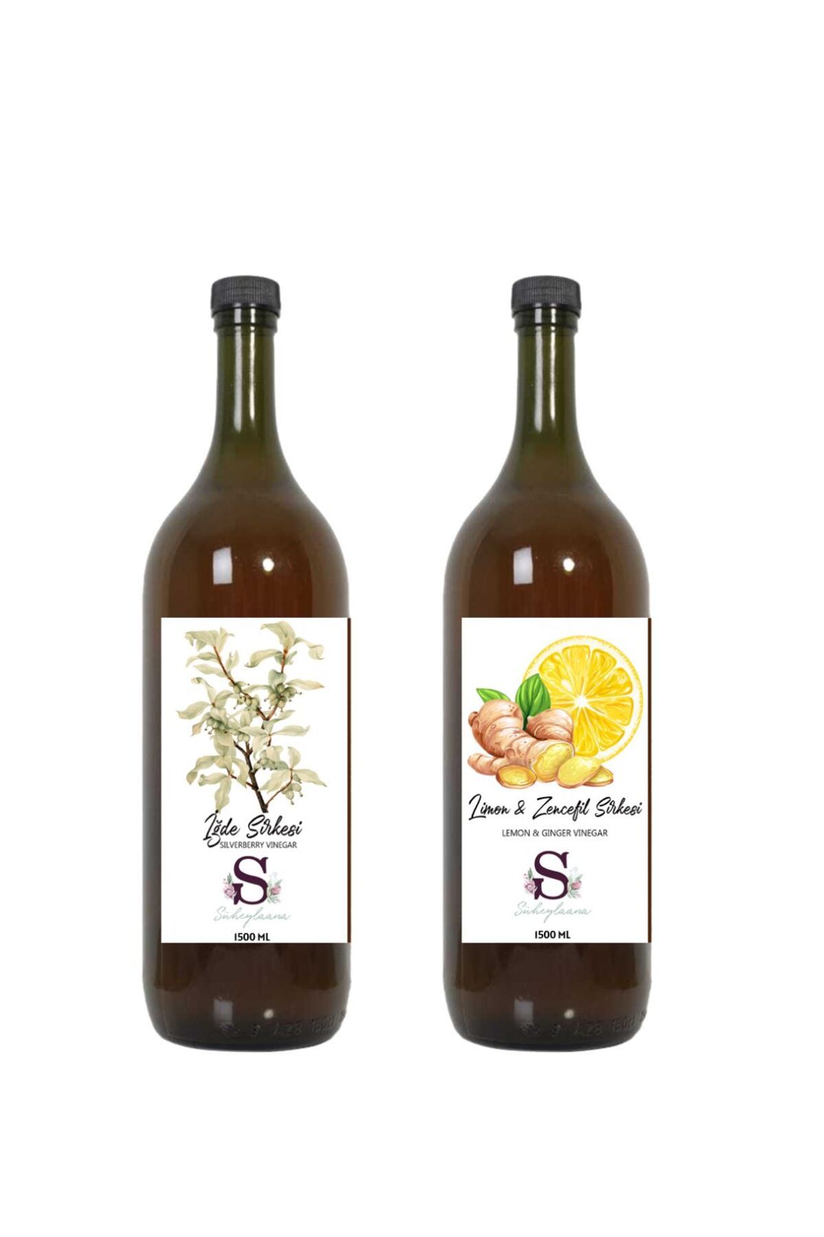 Süheylaana Doğal İğde Sirkesi 1500 Ml - Doğal Limon & Zencefil Sirkesi 1500 Ml