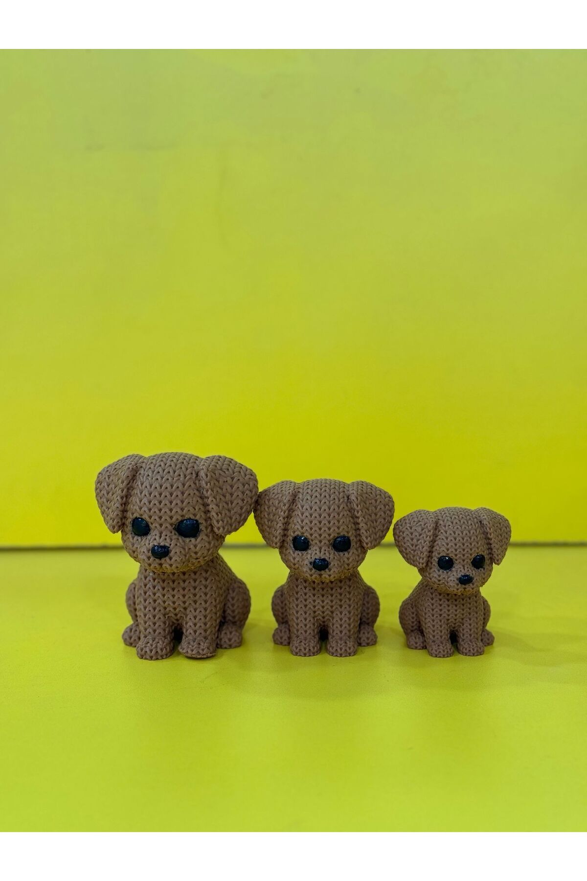 Hismet 3'lü Dekoratif Örgü Desenli Köpek Biblo