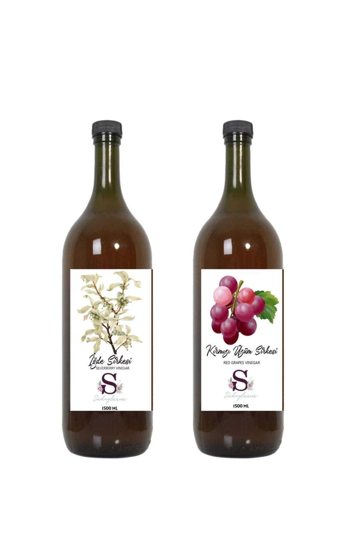Süheylaana Doğal İğde Sirkesi 1500 Ml - Doğal Kırmızı Üzüm Sirkesi 1500 Ml