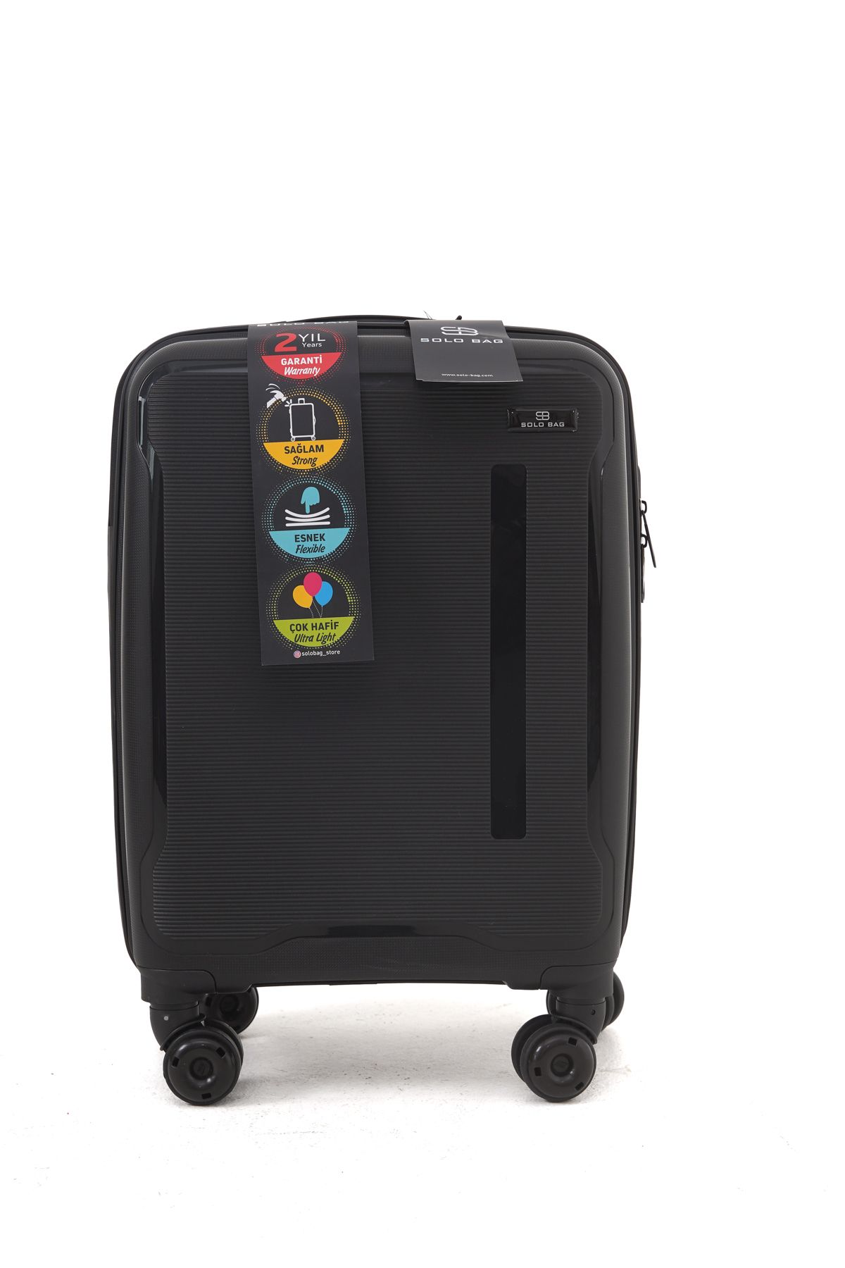 Solo Bag Kabin Boy Polipropilen Kırılmaz Pp Silikon Valiz 55 cm