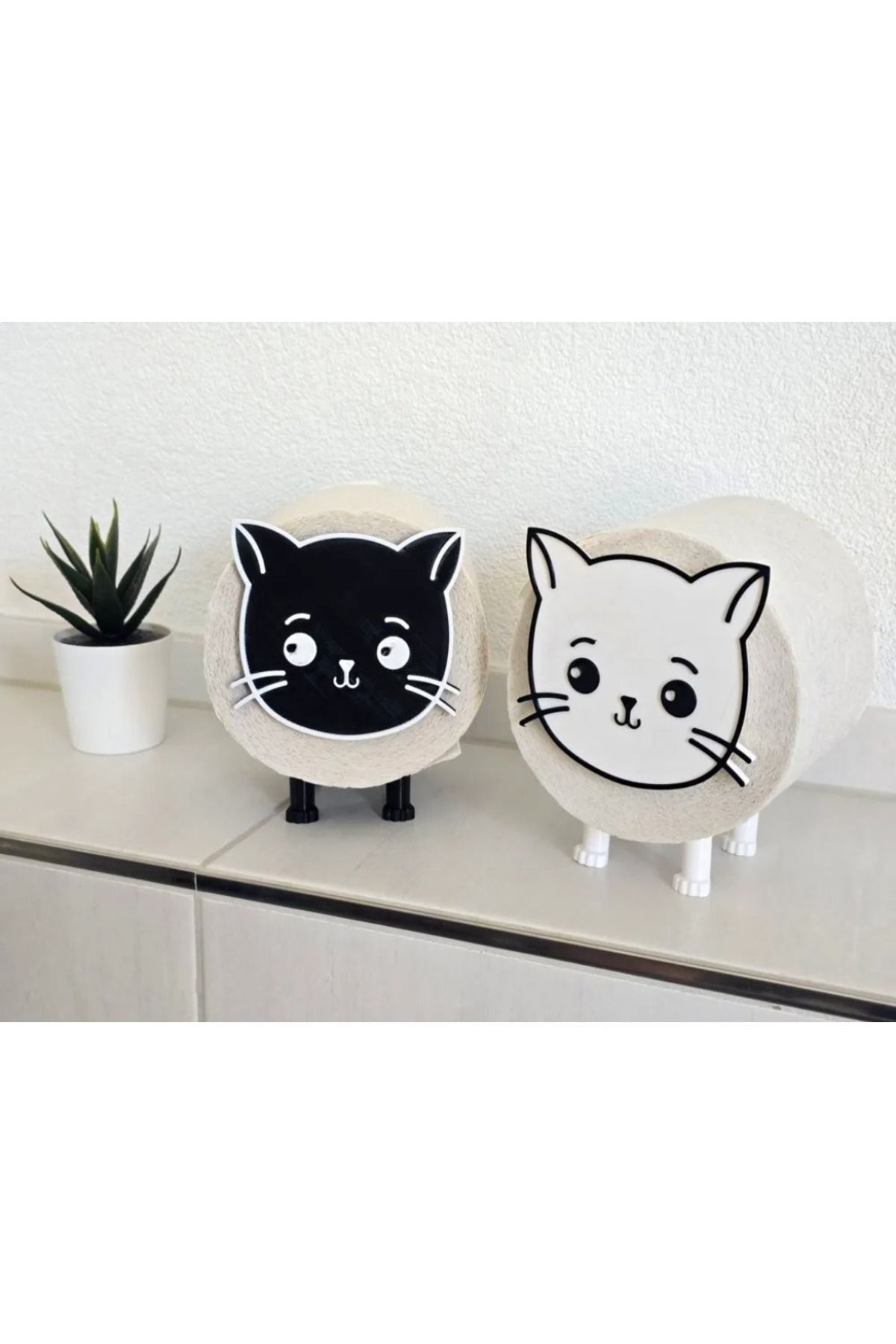GİT3D kedi tuvalet kağıdı tutucu banyo dekoru