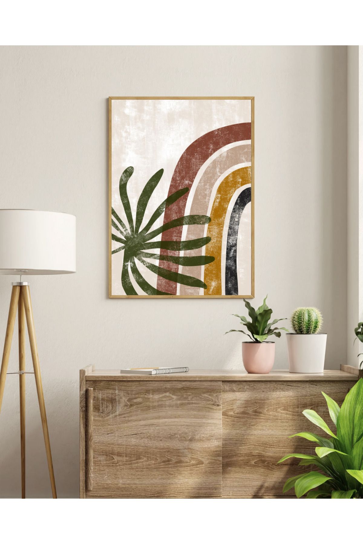 woodhomeworks tek parca boho salon ofis dekor tablo