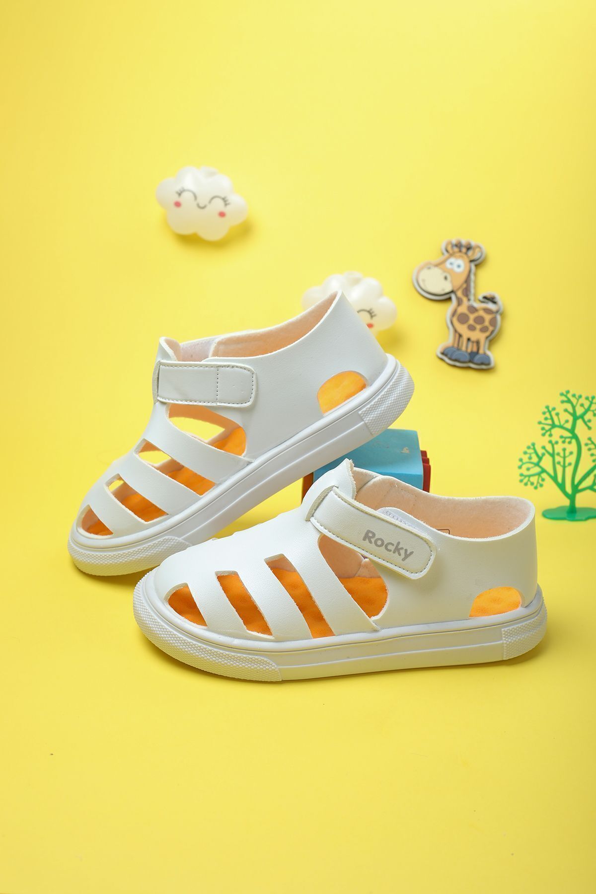 Moda Lime-Unisex Velcro Talpă flexibilă Ortopedică completă Durabilă Mucegai lată Sandale sport pentru copii Papuci 3