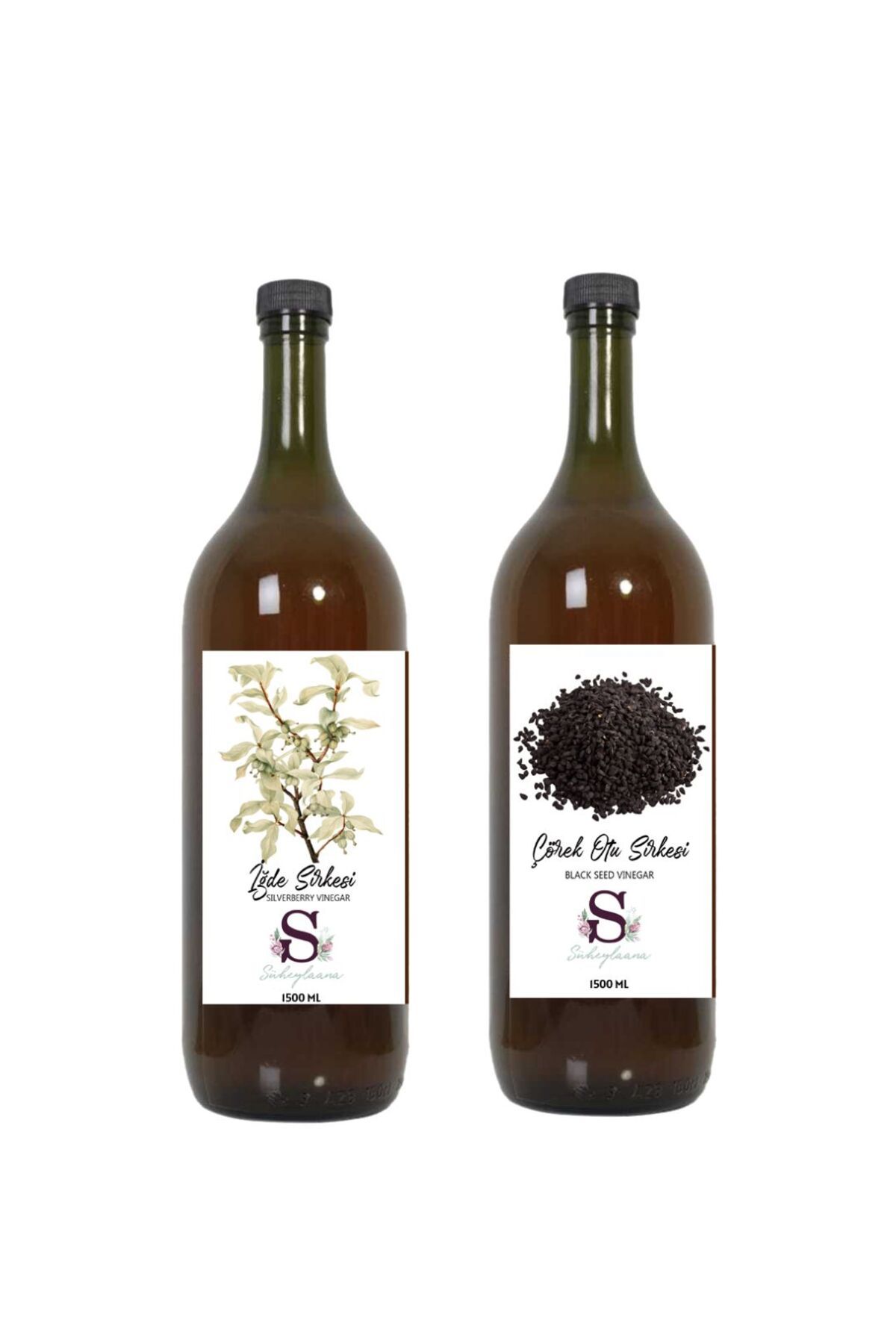 Süheylaana Doğal İğde Sirkesi 1500 Ml - Doğal Çörek Otu Sirkesi 1500 Ml