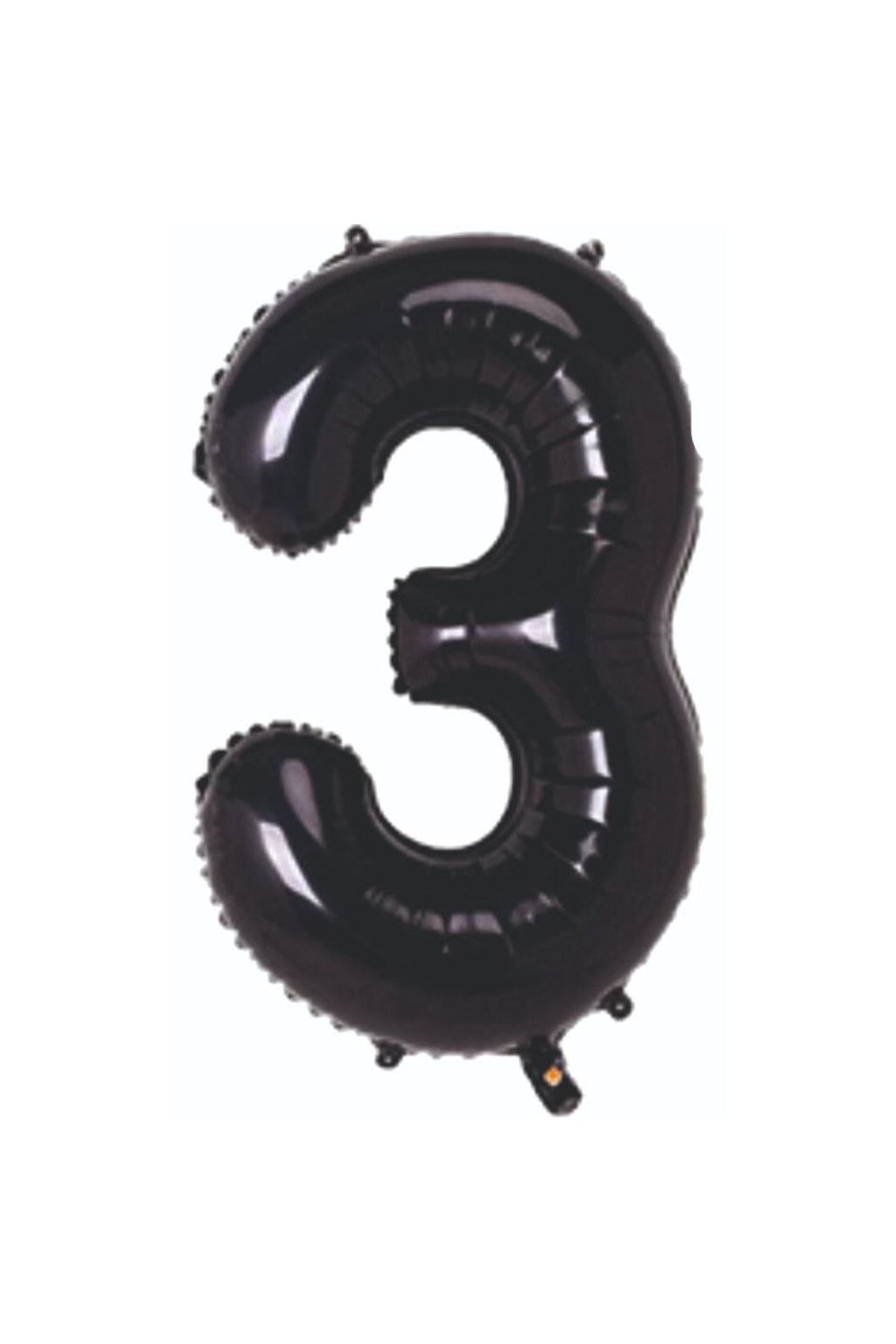 Zanzibar Folyo Balon 3 Rakamı Helyum Balon 76 Cm Siyah Renk - 3 Yaş Balonu - 3 Yaş Balon -3 Rakam Balon