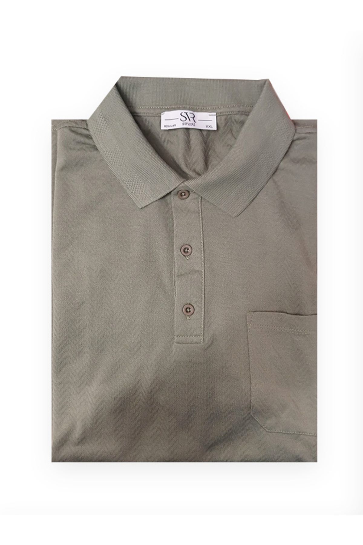 SÜVARİ SÜVARİ PREMİUM DESENLİ BATTAL POLO YAKA CEPLİ BATTAL TSHİRT