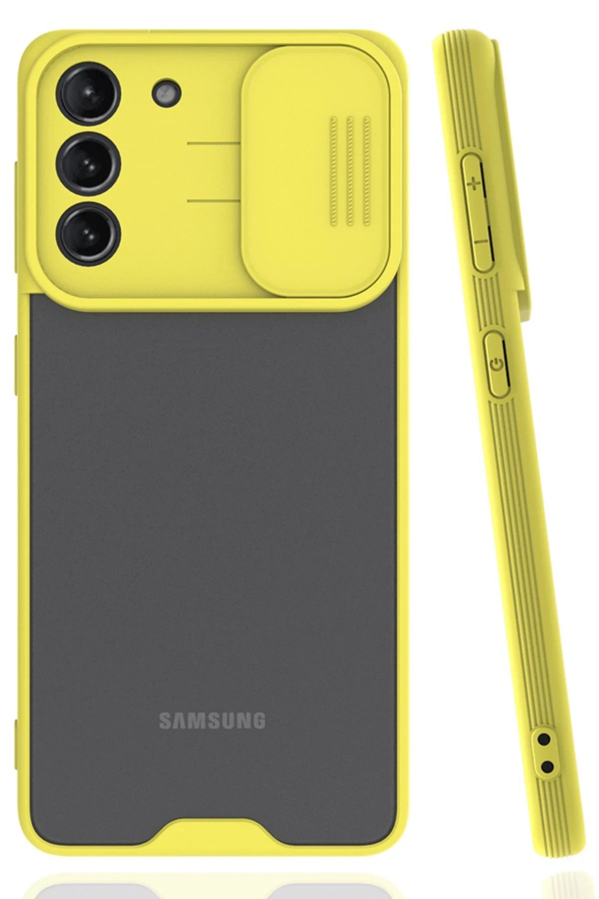 NewFace Samsung Galaxy S21 Kılıf Platin Kamera Koruma Silikon - Sarı WLZOR