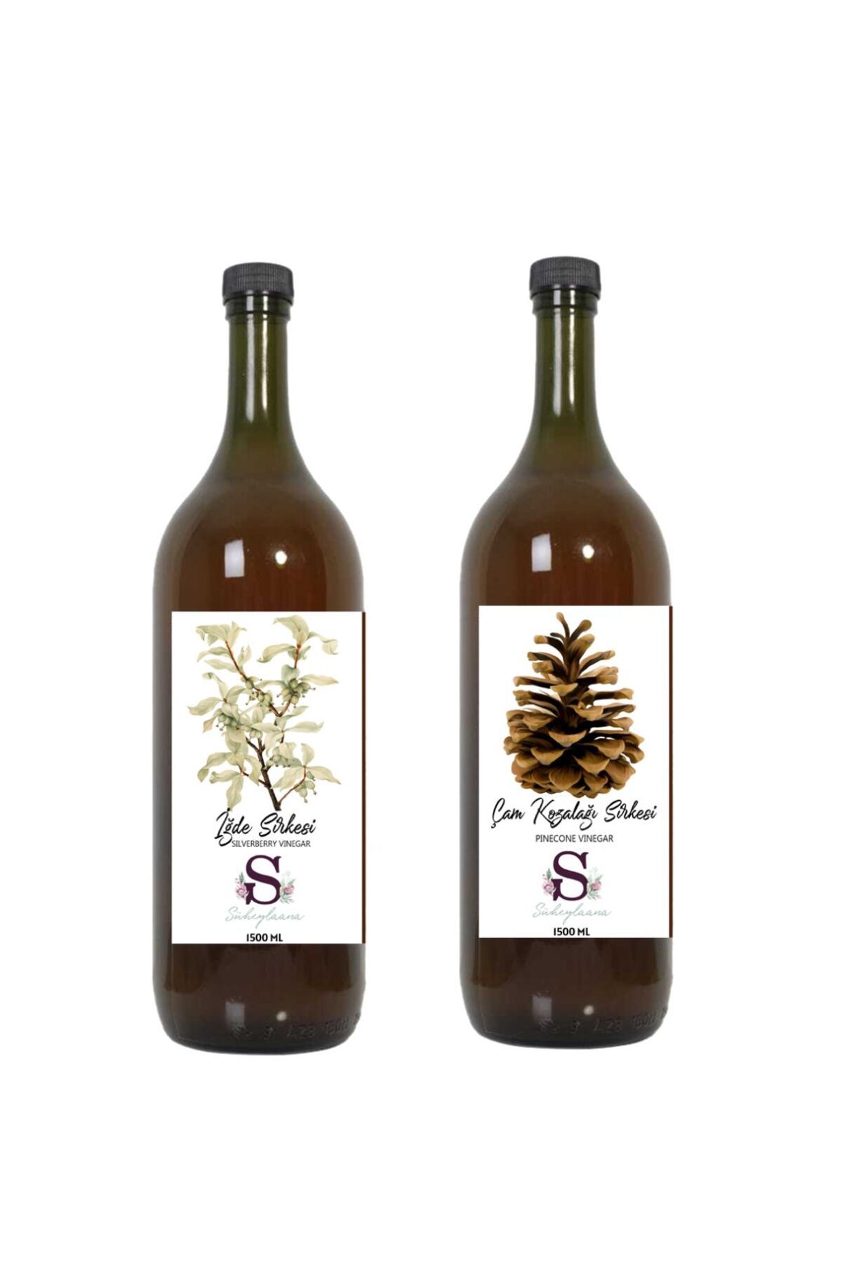 Süheylaana Doğal İğde Sirkesi 1500 Ml - Doğal Çam Kozalağı Sirkesi 1500 Ml
