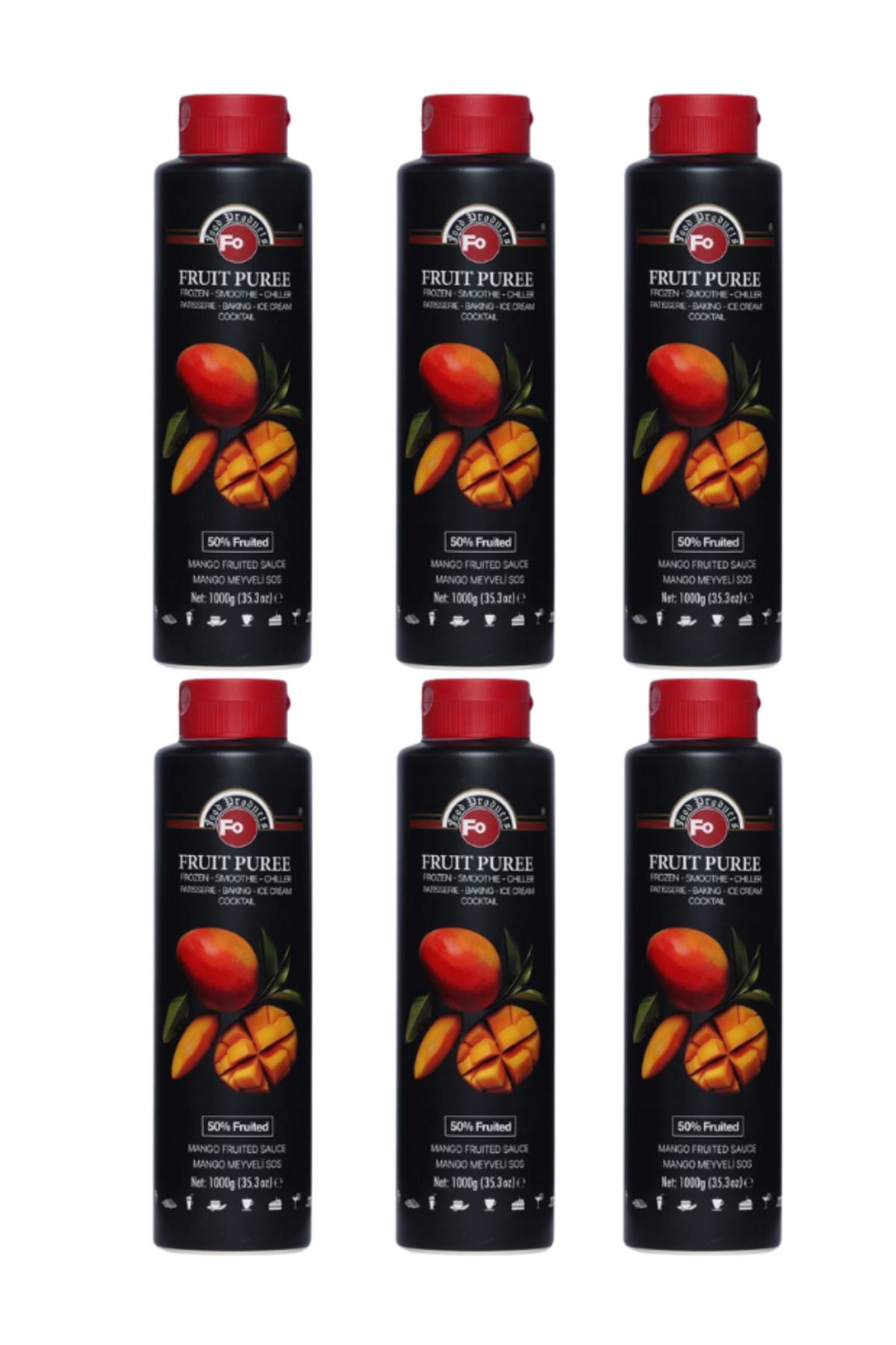 FO Mango Meyveli Sos Frozen Meyve Püresi 1000 G x 6 Adet (Koli)