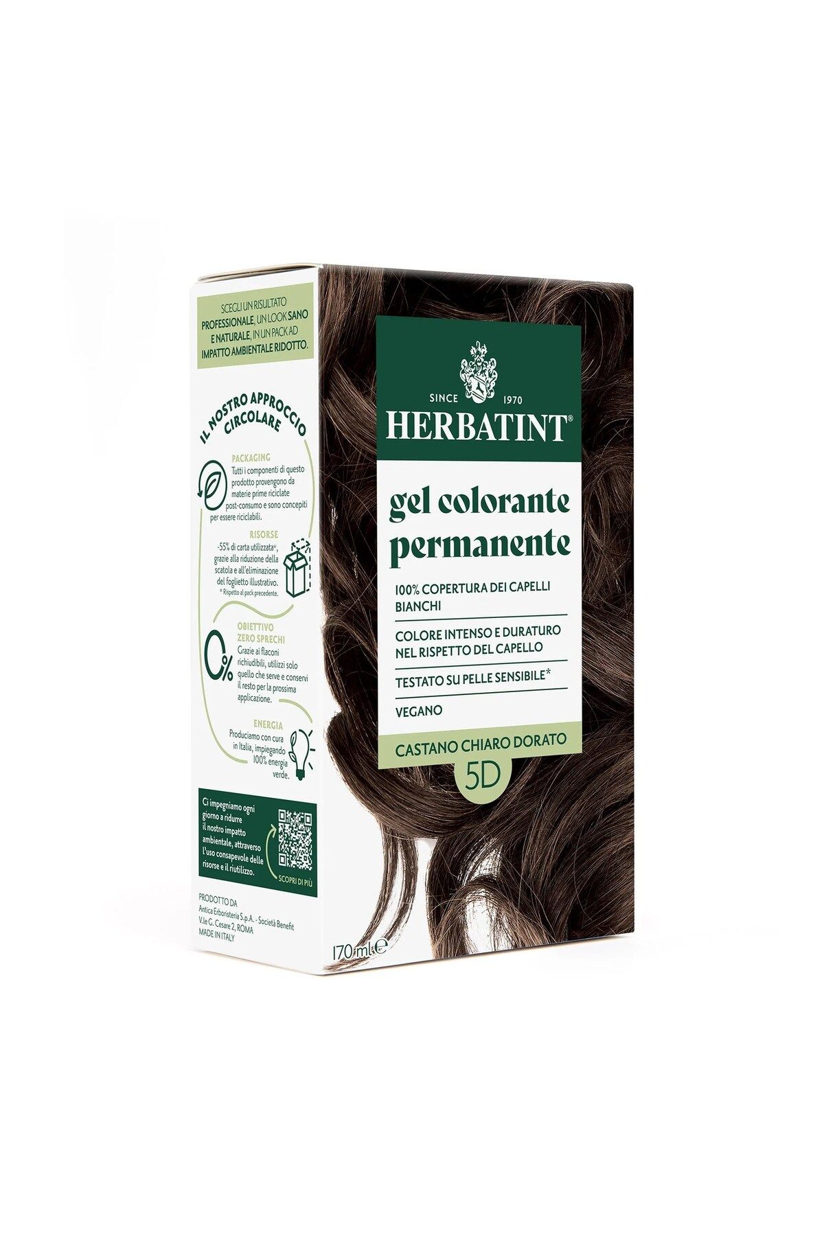 Herbatint -Permanent Haircolour Gel 5D Light Golden Chestnut 170ml