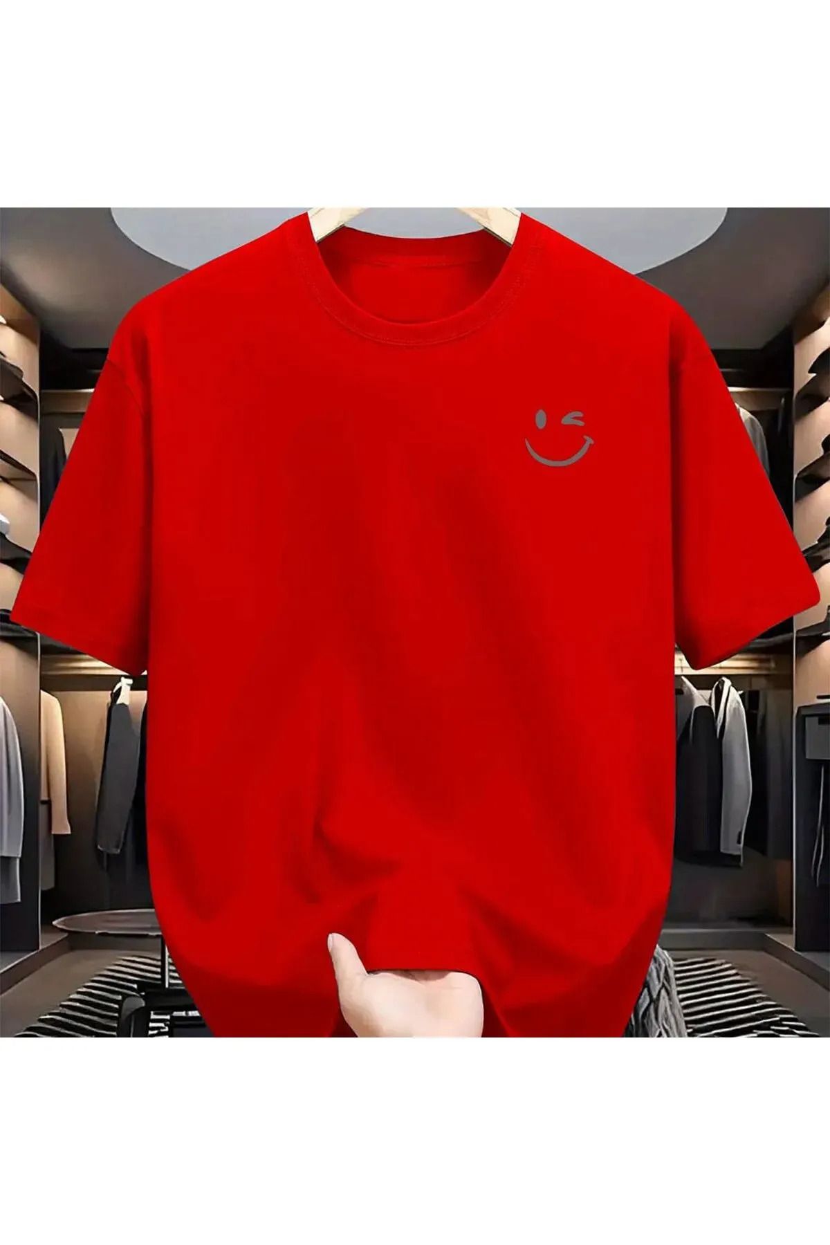FeaR LeeS Wink Smile Baskılı Oversize T-shirt