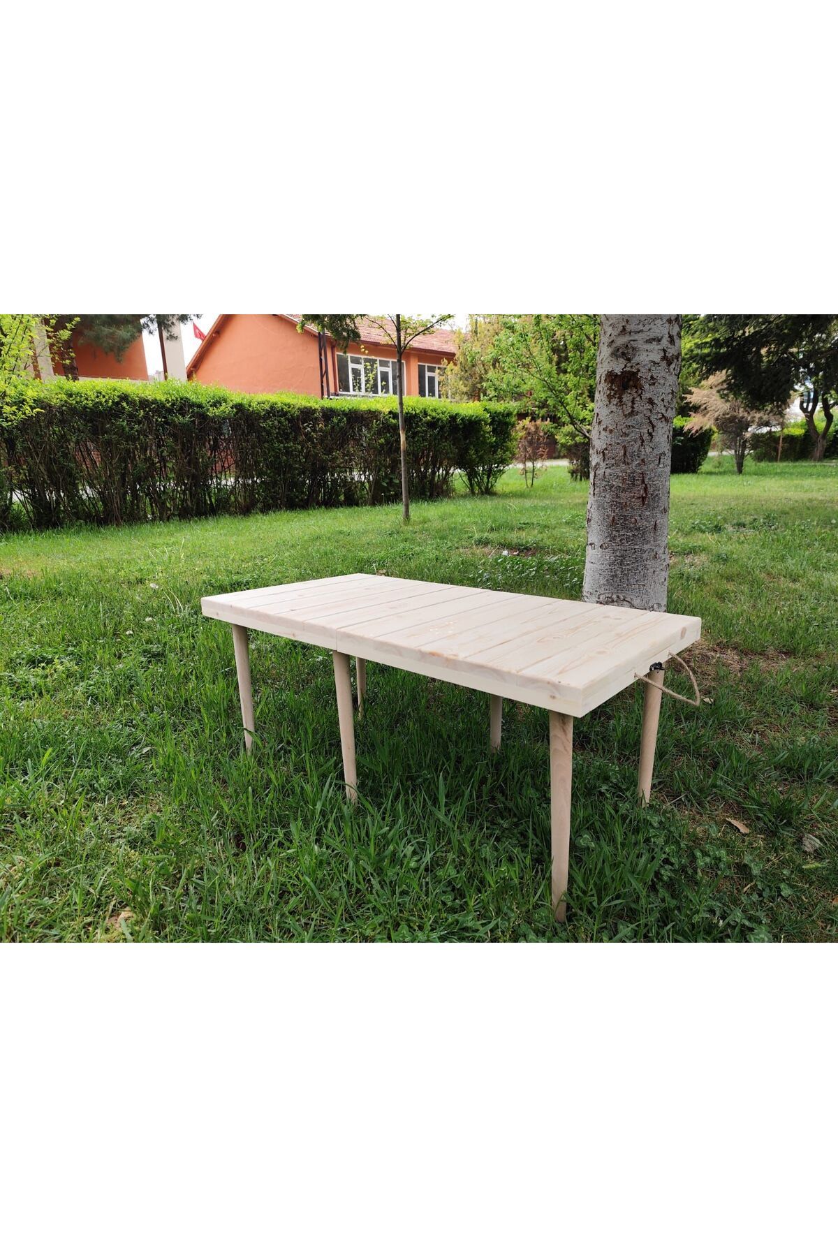 ÇınarWoods Ahşap Piknik Kamp Masası Açılabilir Portatif Taşınabilir Masa Yer Kaplamayan Sehpa 50x100cm