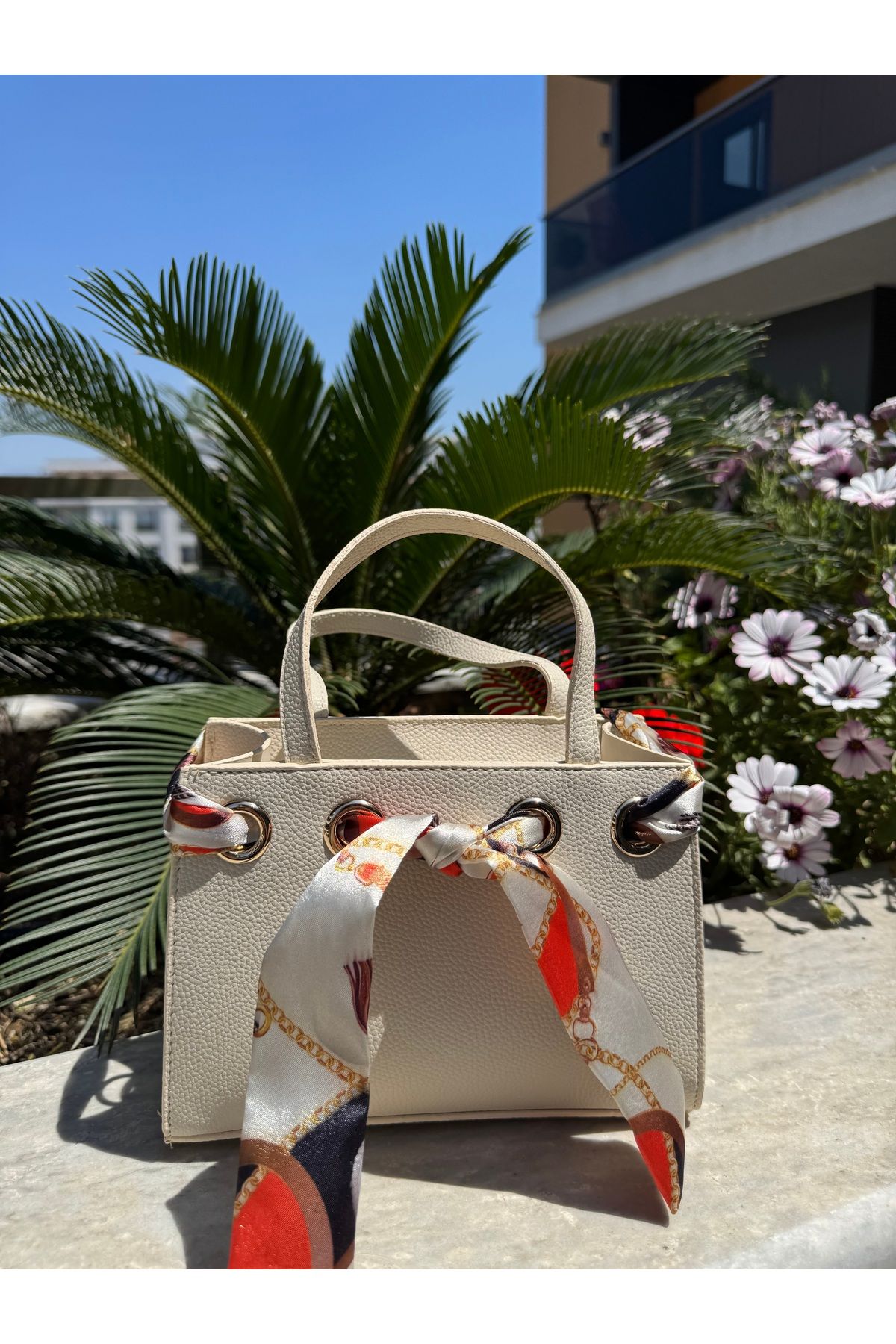 MODA Mini Fular Detaylı Kadın El ve Omuz Çantası
