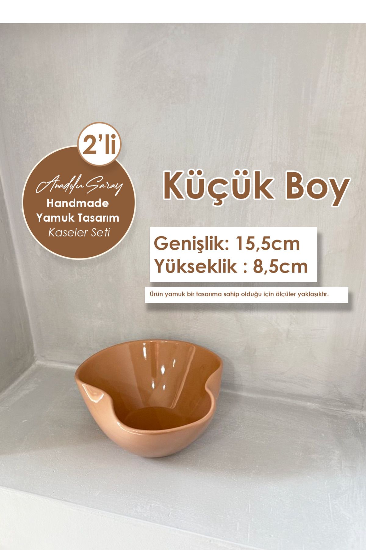 Anadolu Saray-2Pcs Nordic Trapezoid Design Ceramic Bowl Set of 2 Modern Style Serving & Salad Presentation Bowl 6