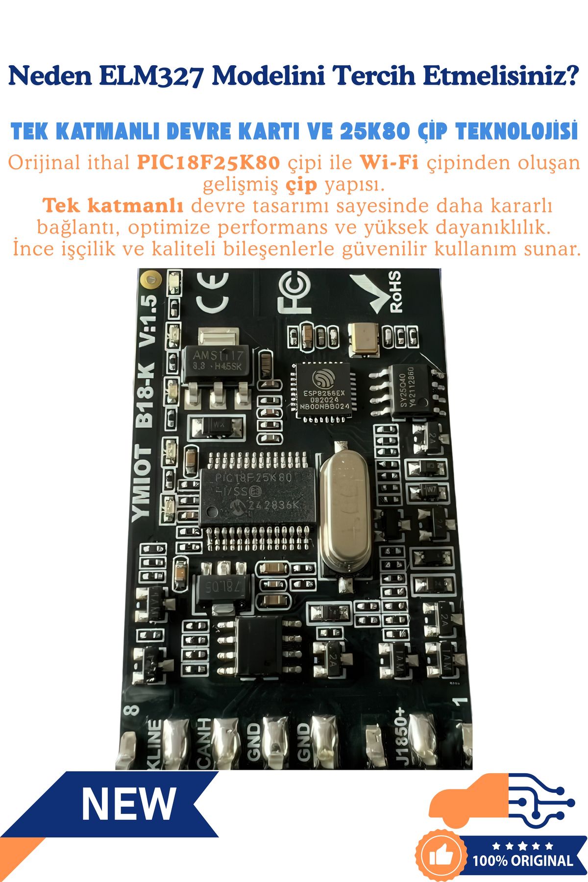 ELM 327-Elm327 V1.5 Wi-Fi Obd2 Device – Original Pic18F25K80 Chip, Compatible with All Vehicles 3