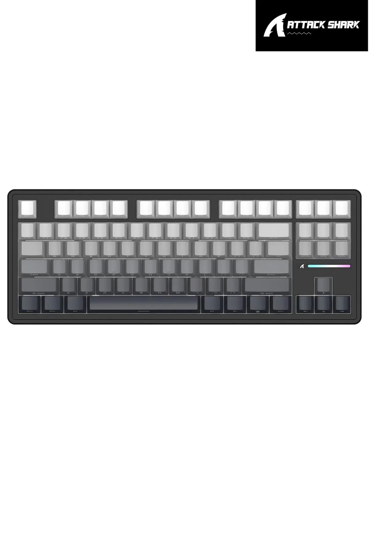 DarkRage Attack Shark M87 PROV2 HotSwap Jade Switch Mekanik RGB TripleMode Profesyonel Gaming Oyuncu Klavye