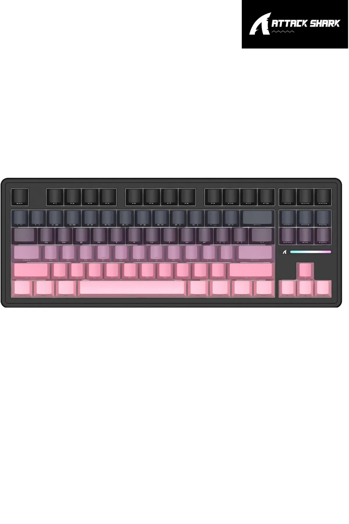 DarkRage Attack Shark M87 PROV2 HotSwap Jade Switch Mekanik RGB TripleMode Profesyonel Gaming Oyuncu Klavye