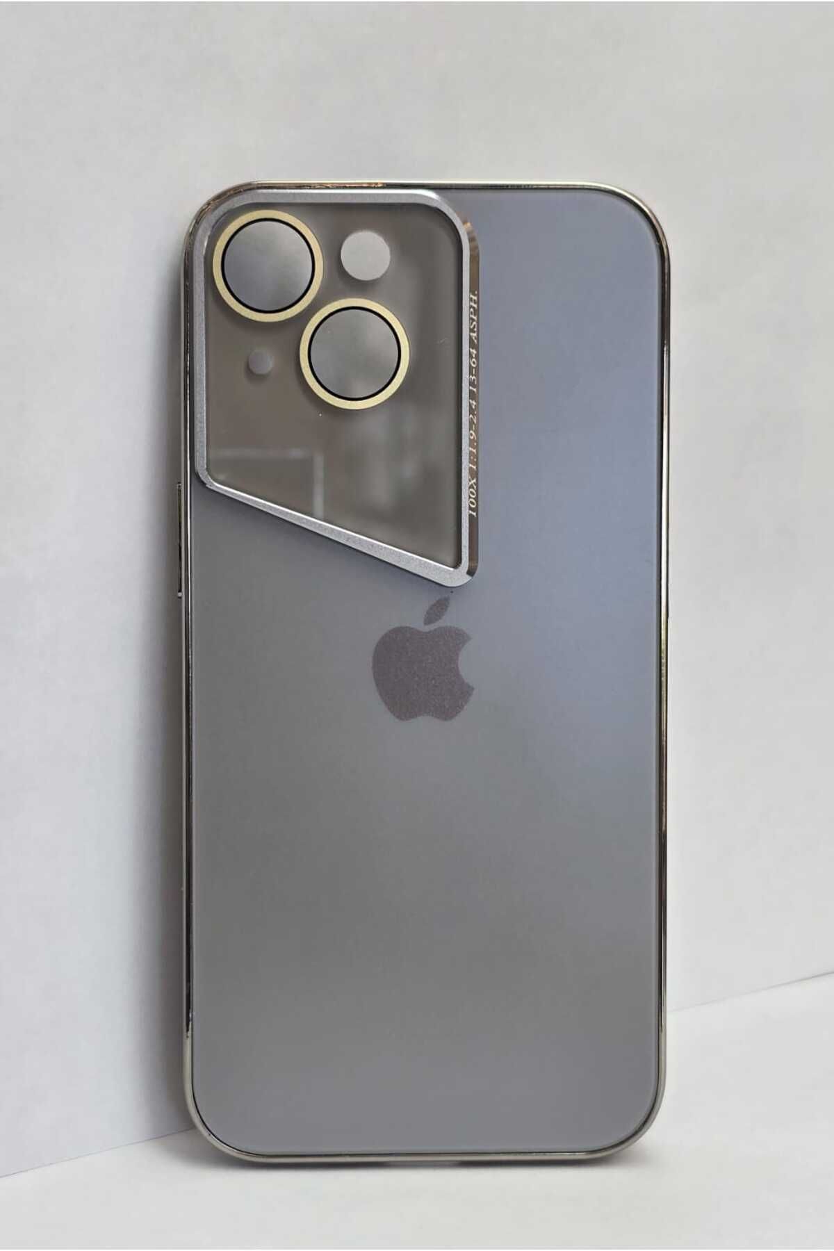 FATÖZ ACCESSORY iPhone 14 Kamera Korumalı Beyaz Apple Logolu Telefon Kılıfı