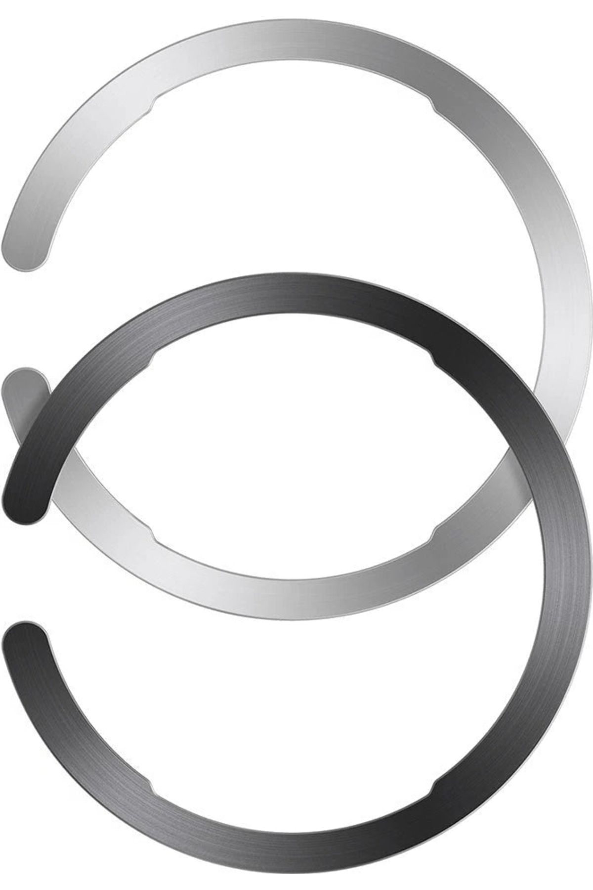 ESR Metal Halka Plaka Halolock Universal Ring Siyah/Gümüş 2 Adet