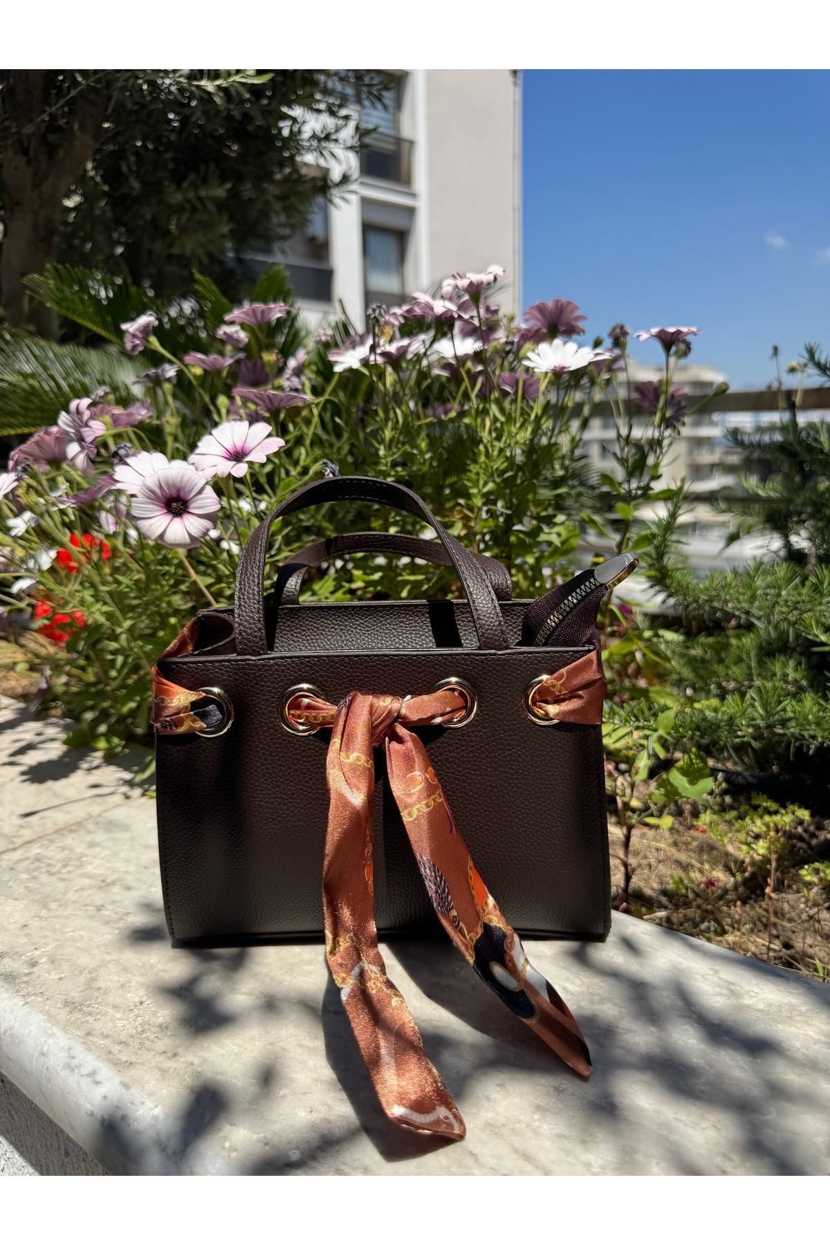 MODA Mini Fular Detaylı Kadın El ve Omuz Çantası
