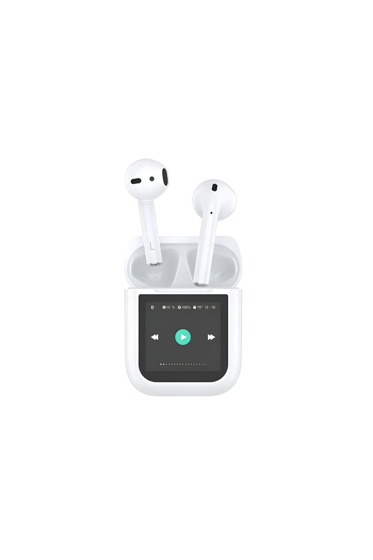 WIWU Airbuds T24 Dokunmatik LCD Ekranlı Kulakiçi TWS Bluetooth Kulaklık v5.4 Beyaz