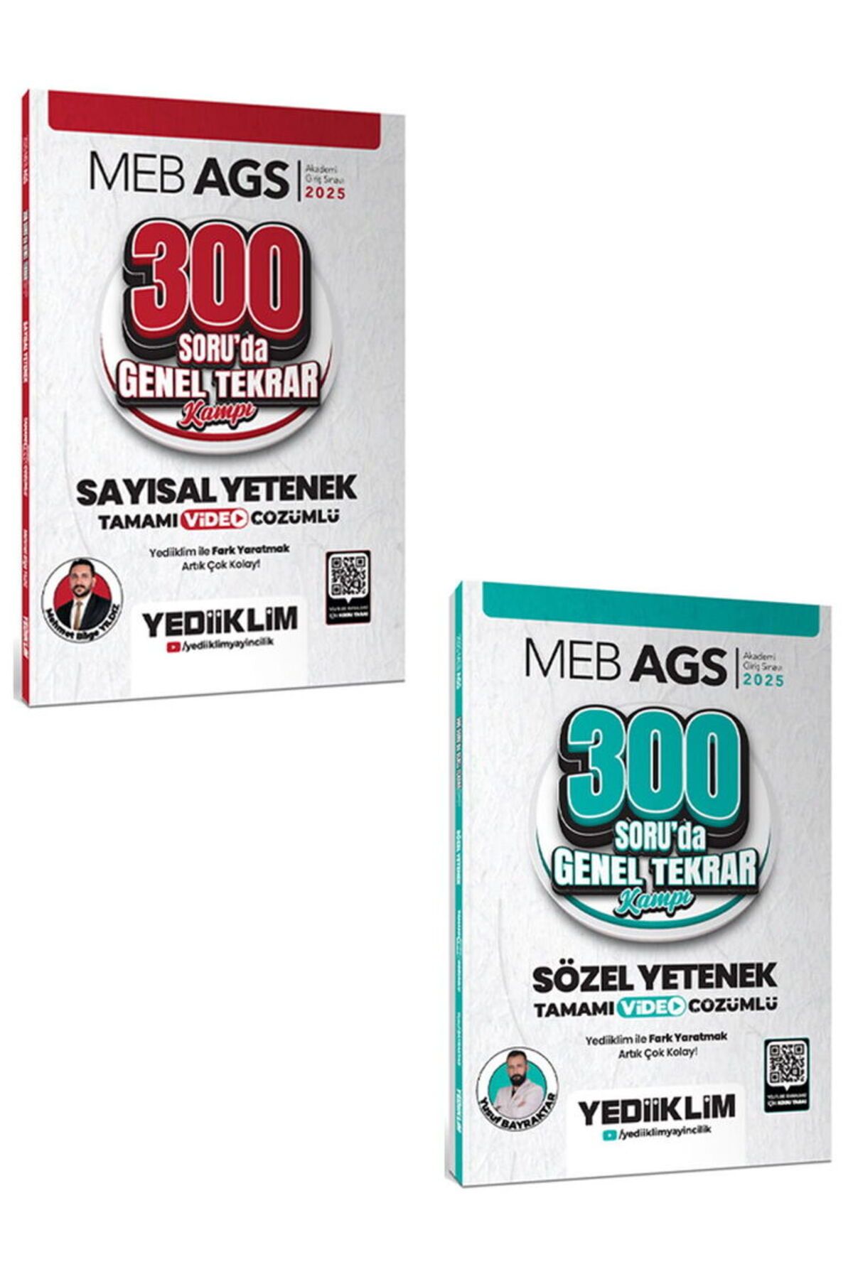 Yediiklim Yayınları Yediiklim 2025 MEB AGS Sayısal Sözel Yetenek 300 Soruda Tamamı Video Çözümlü Genel Tekrar Kampı 2 li