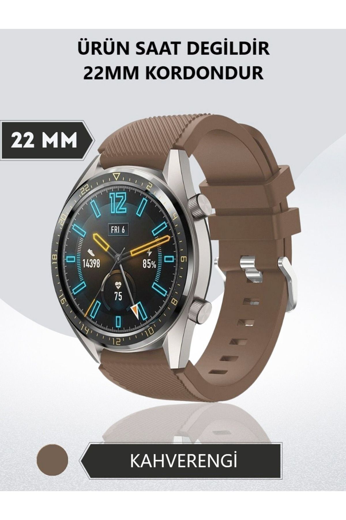 CONOCER Huawei Watch Ultimate Keşif Siyahı Uyumlu Çizgi Desenli Silikon Kordon Kayış (22mm)